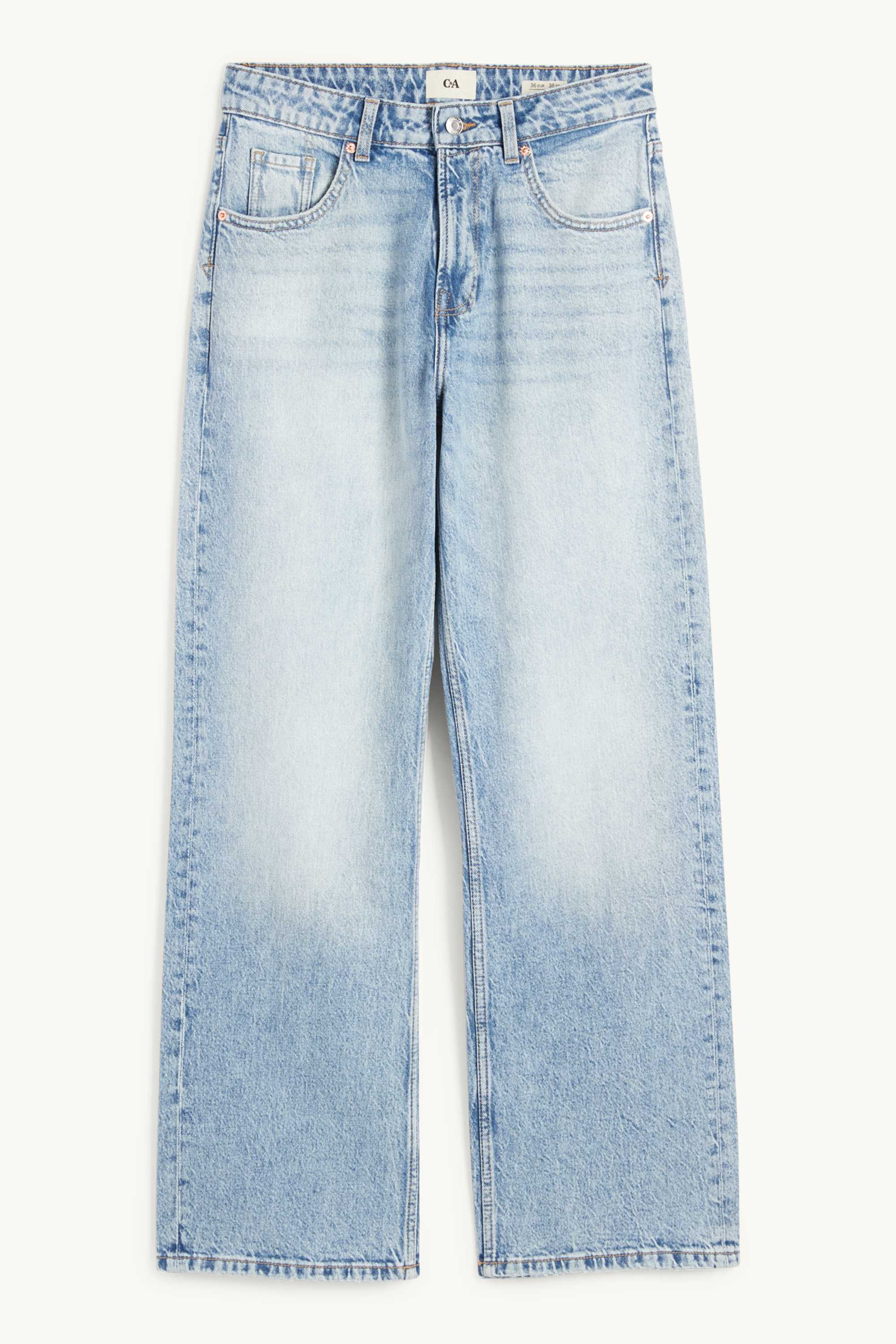 Baggy jeans - mid-rise waist denim-light blue