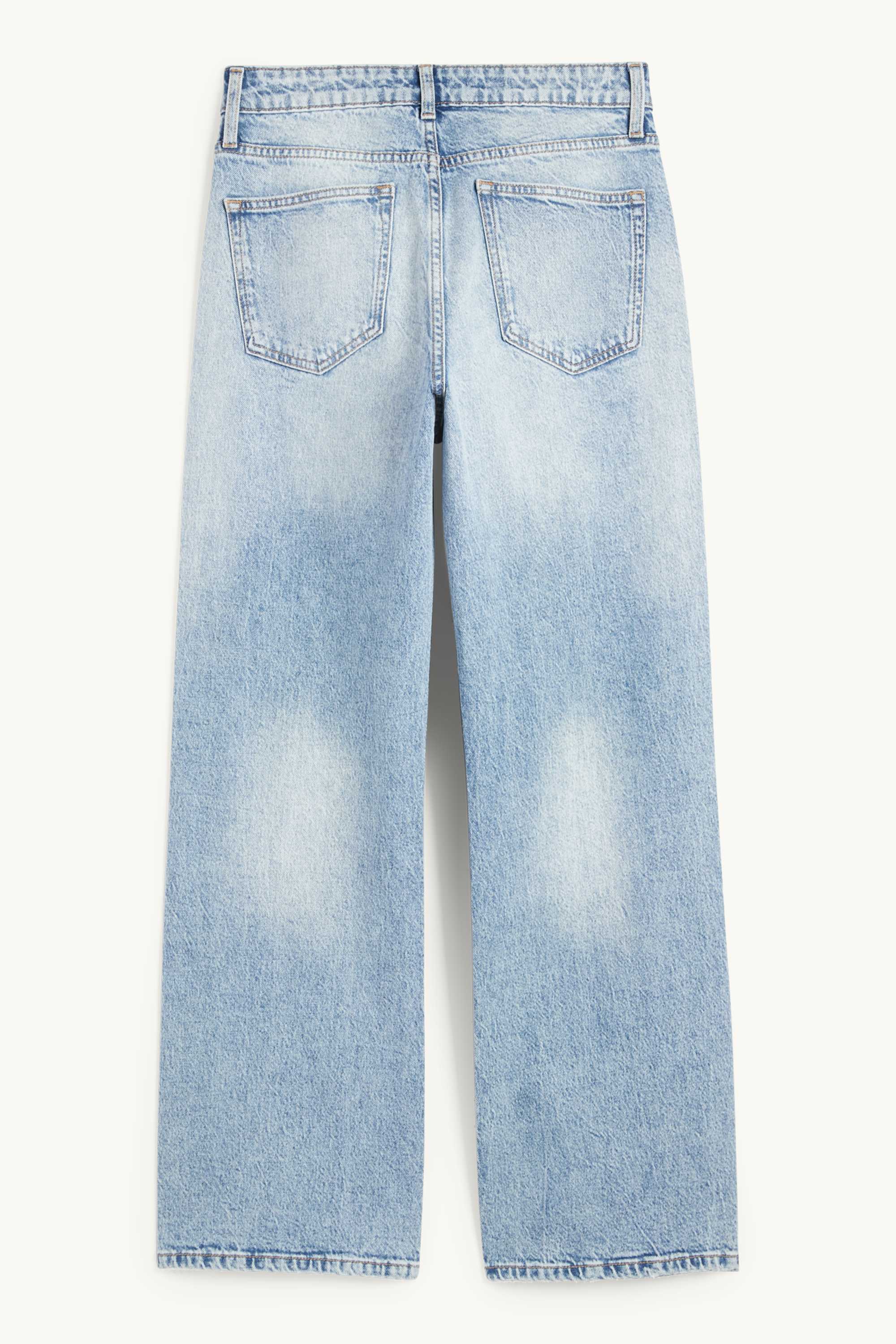 Baggy jeans - mid-rise waist denim-light blue
