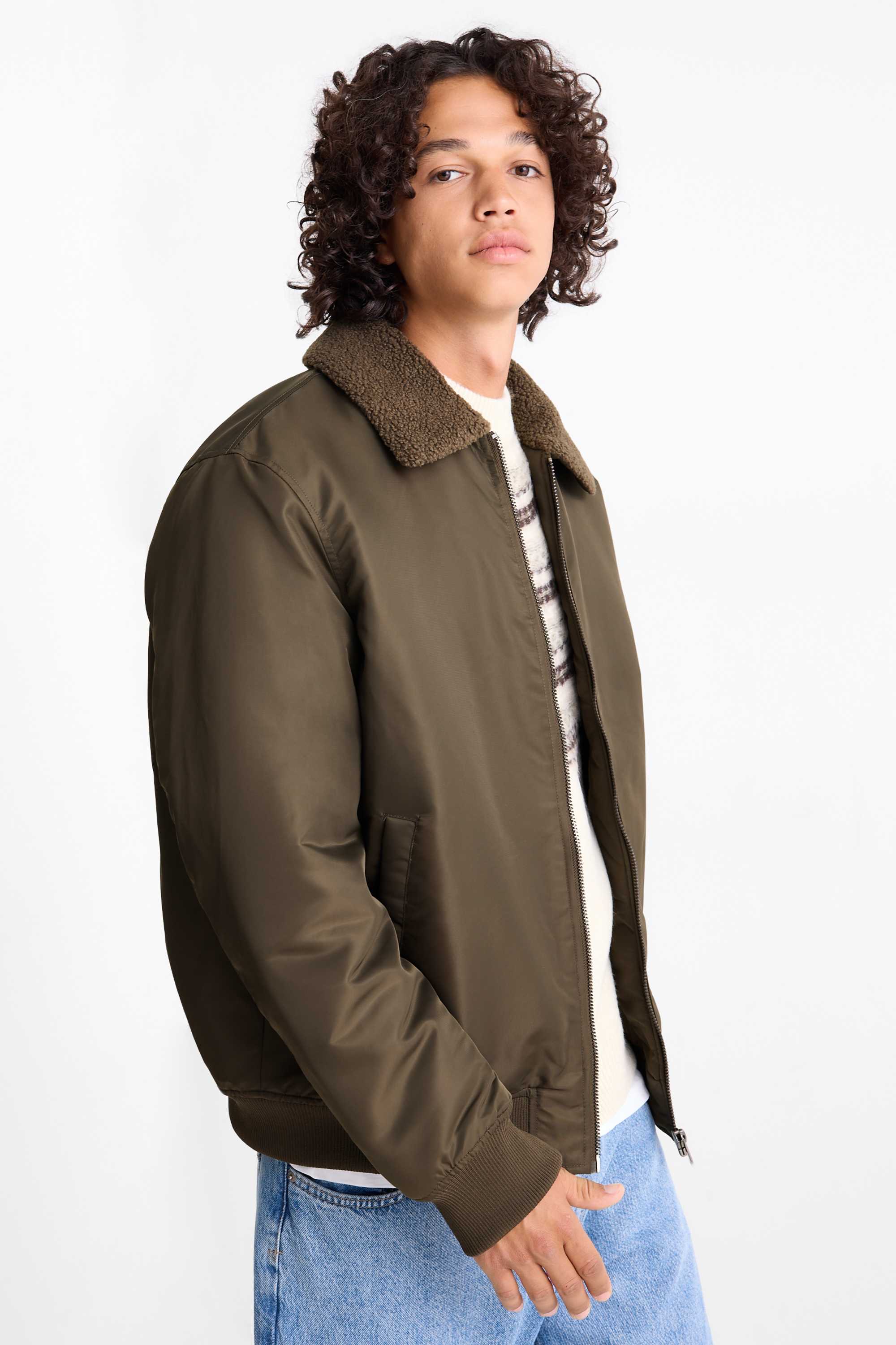 Bomber jacket - lined dark green