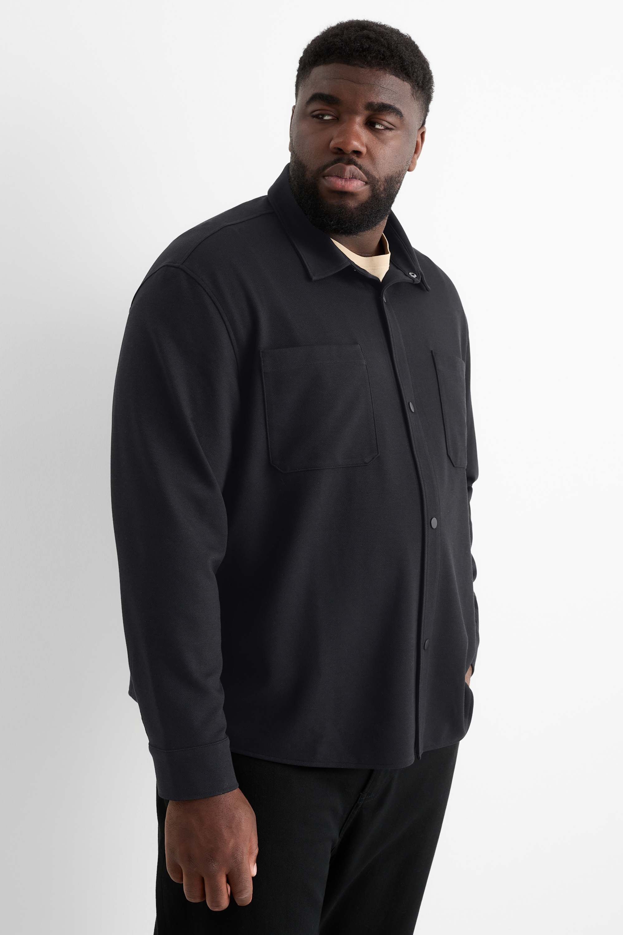 Shirt - regular fit - kent collar black