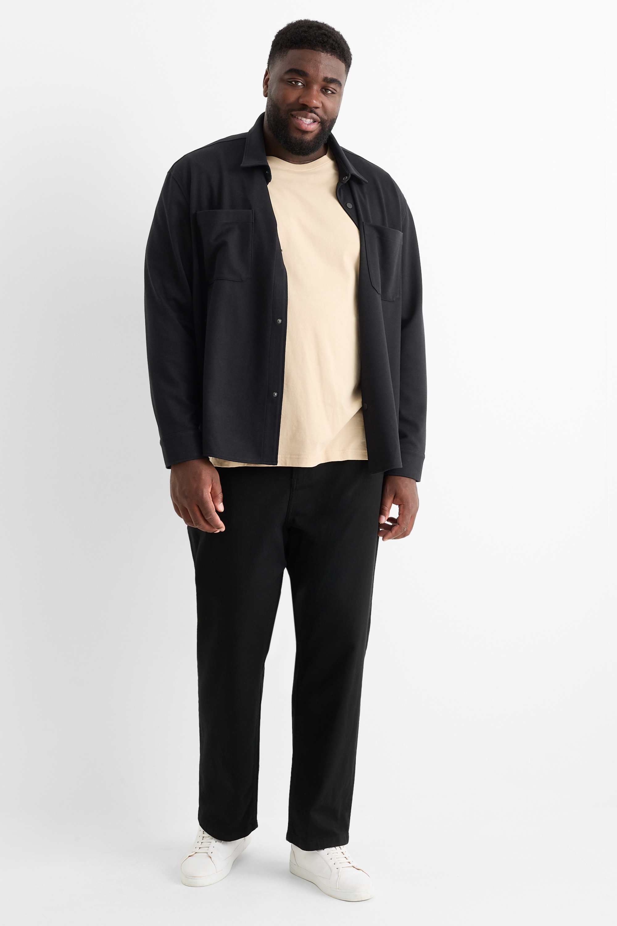 Shirt - regular fit - kent collar black