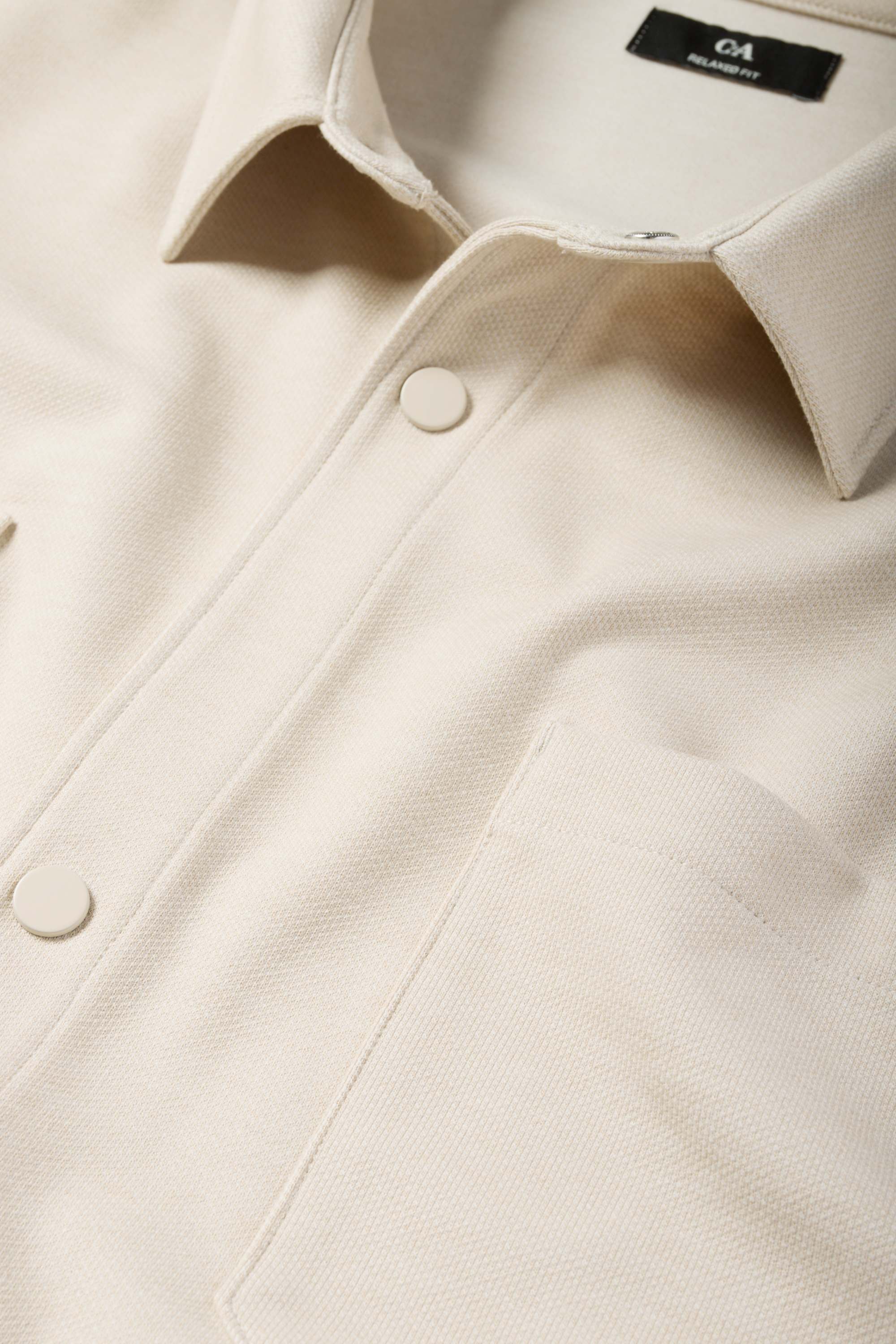 Shirt - regular fit - kent collar beige