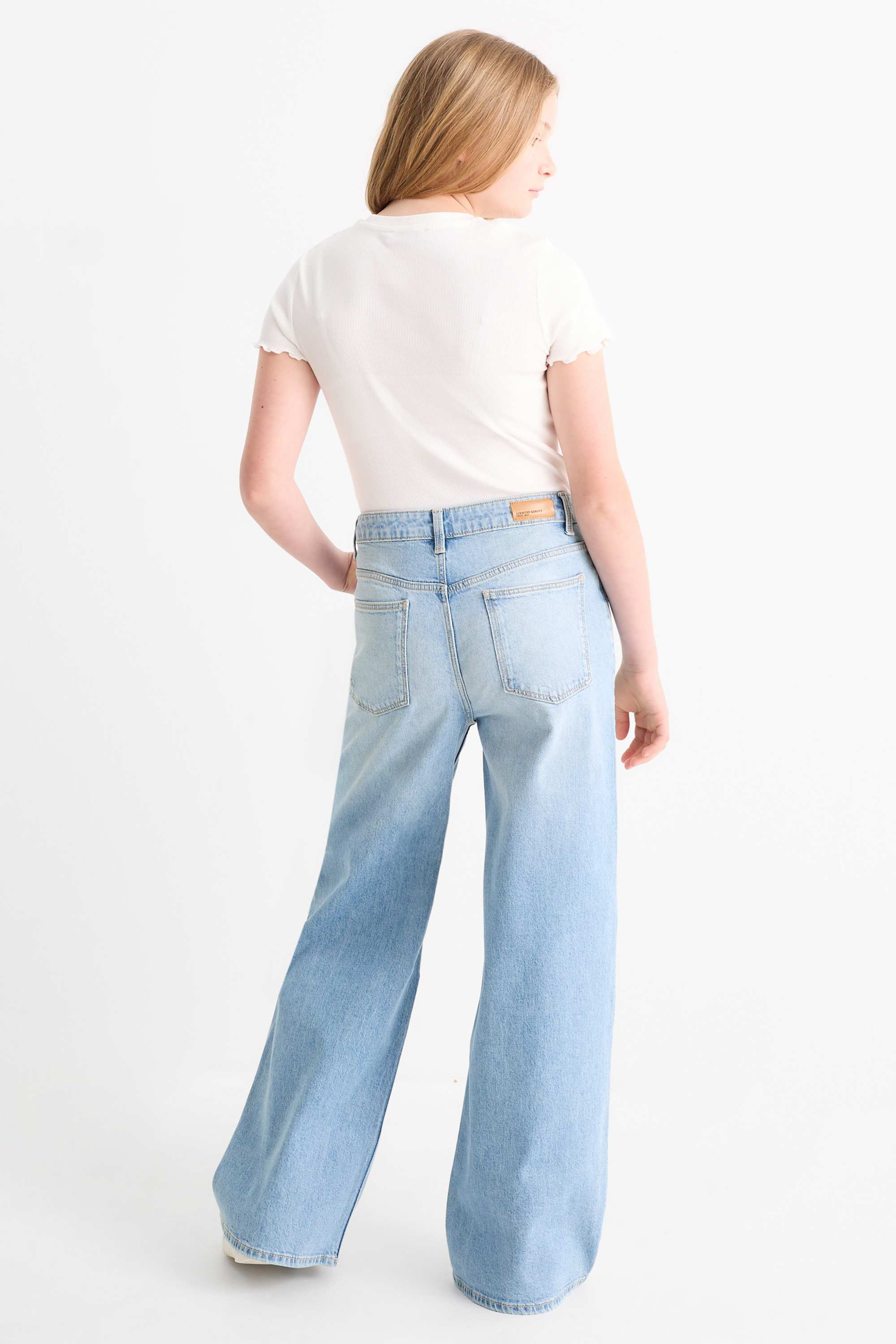 Wide leg jeans denim-light blue