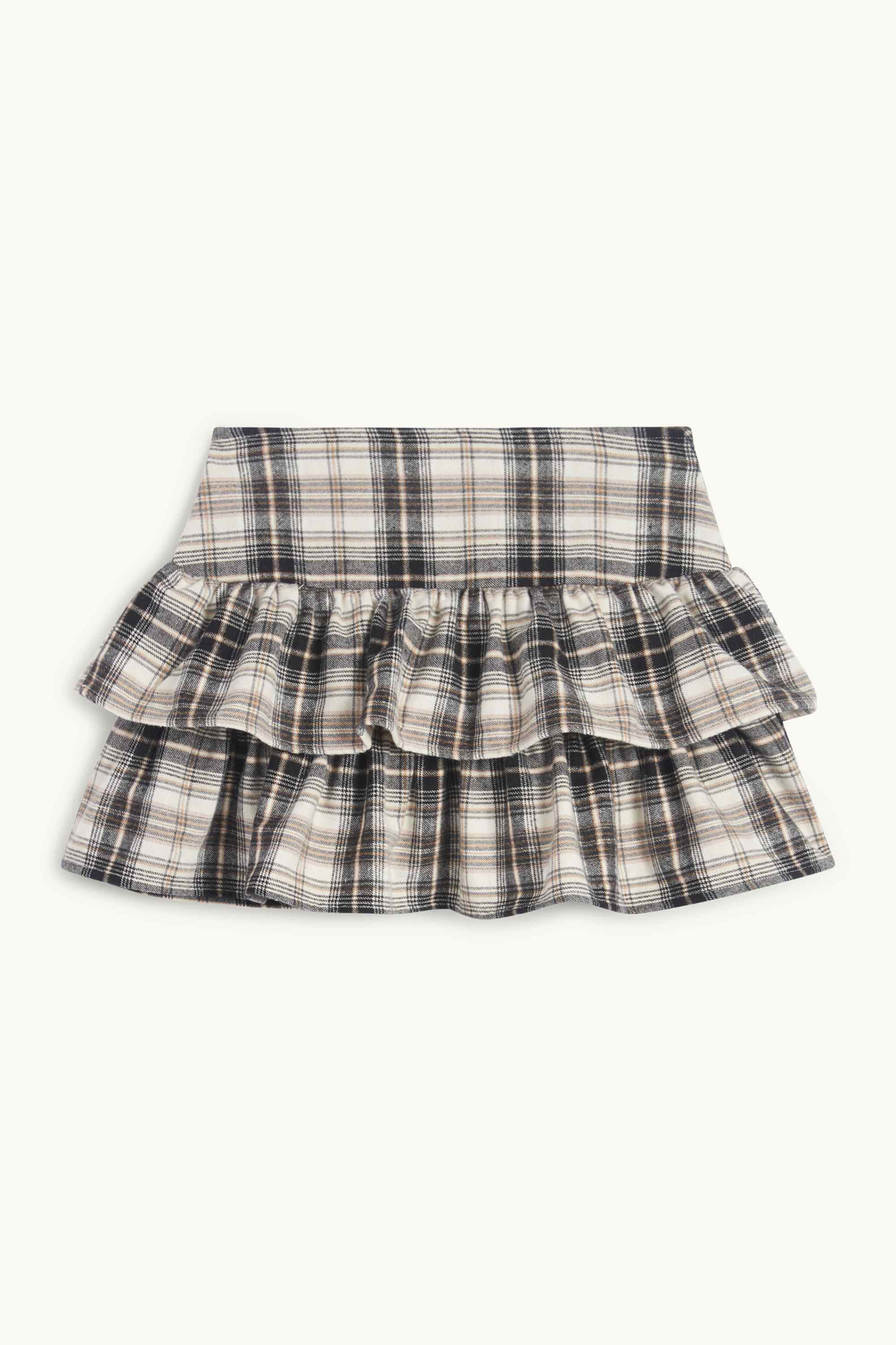 Flannel skirt - check beige