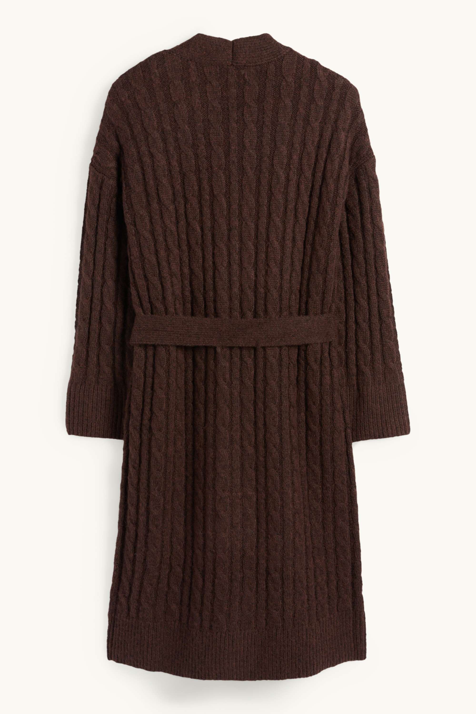 Cardigan - cable knit pattern dark brown