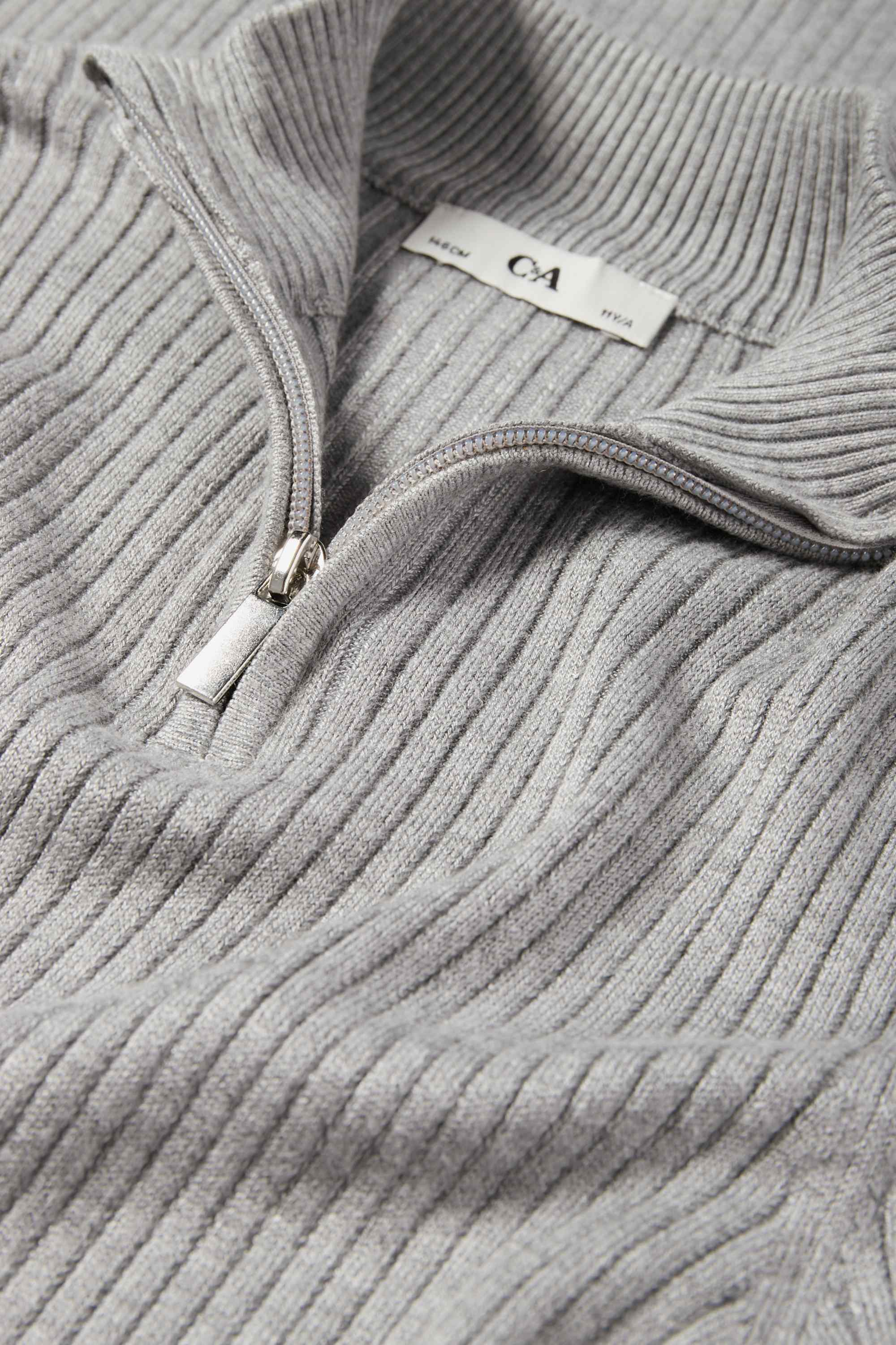 Knitted dress - ribbed light gray-melange