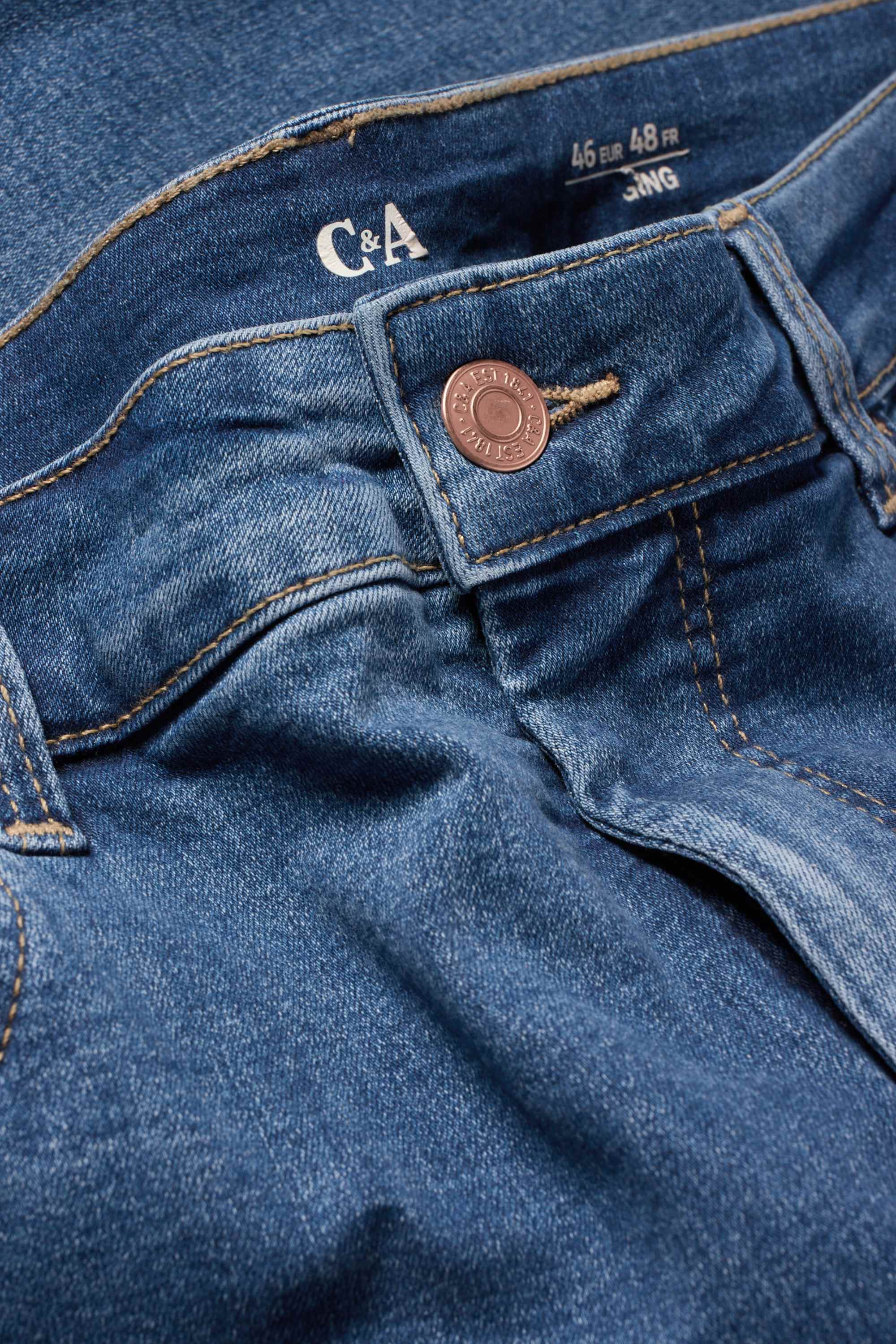 Jegging jeans - high waist blue denim