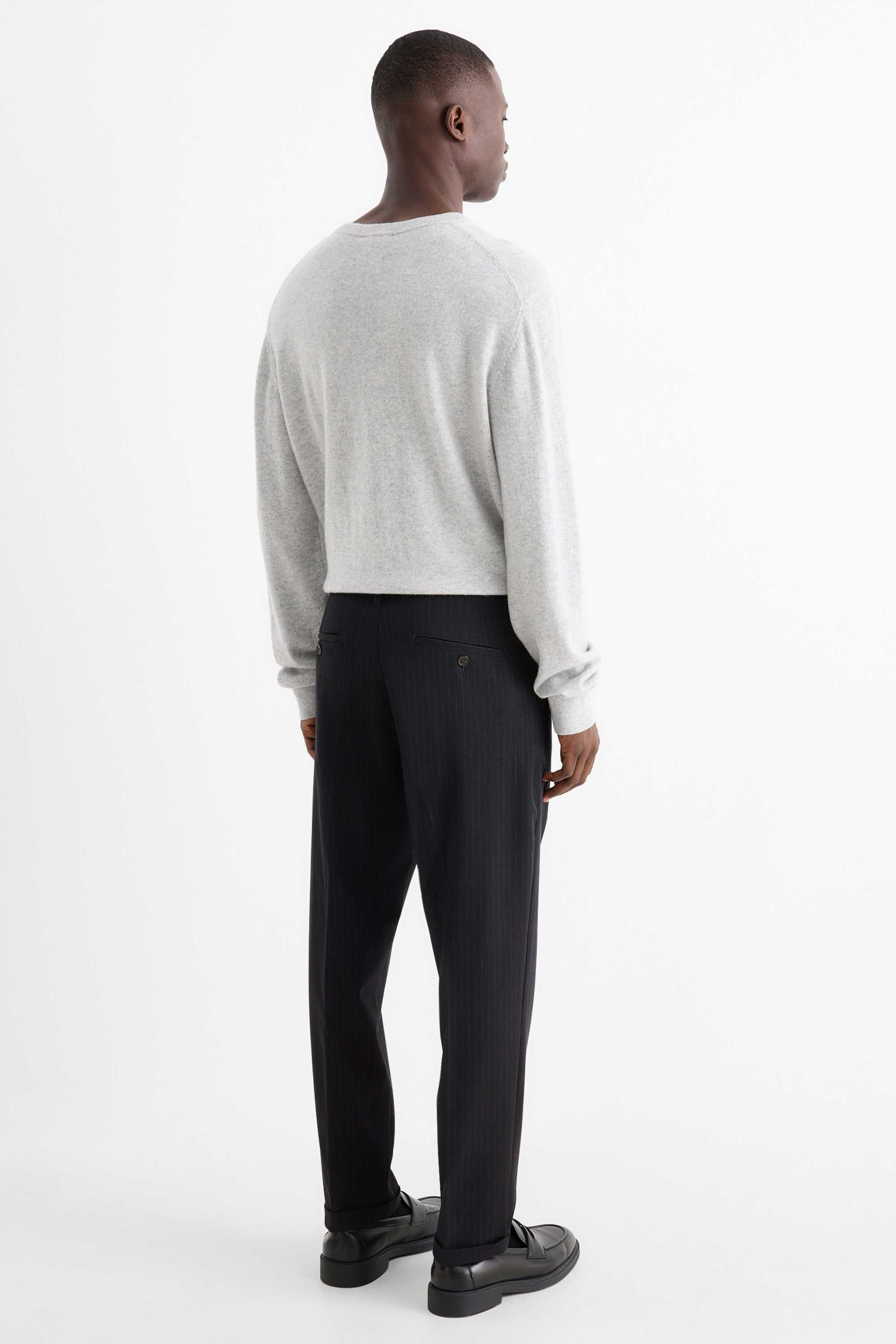 Chinos - tapered fit - pinstripes black