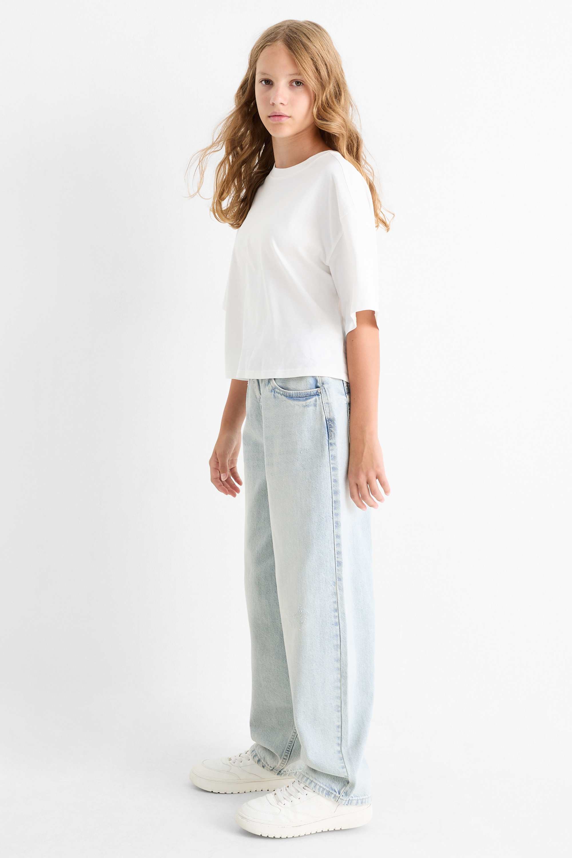 Balloon jeans denim-light blue