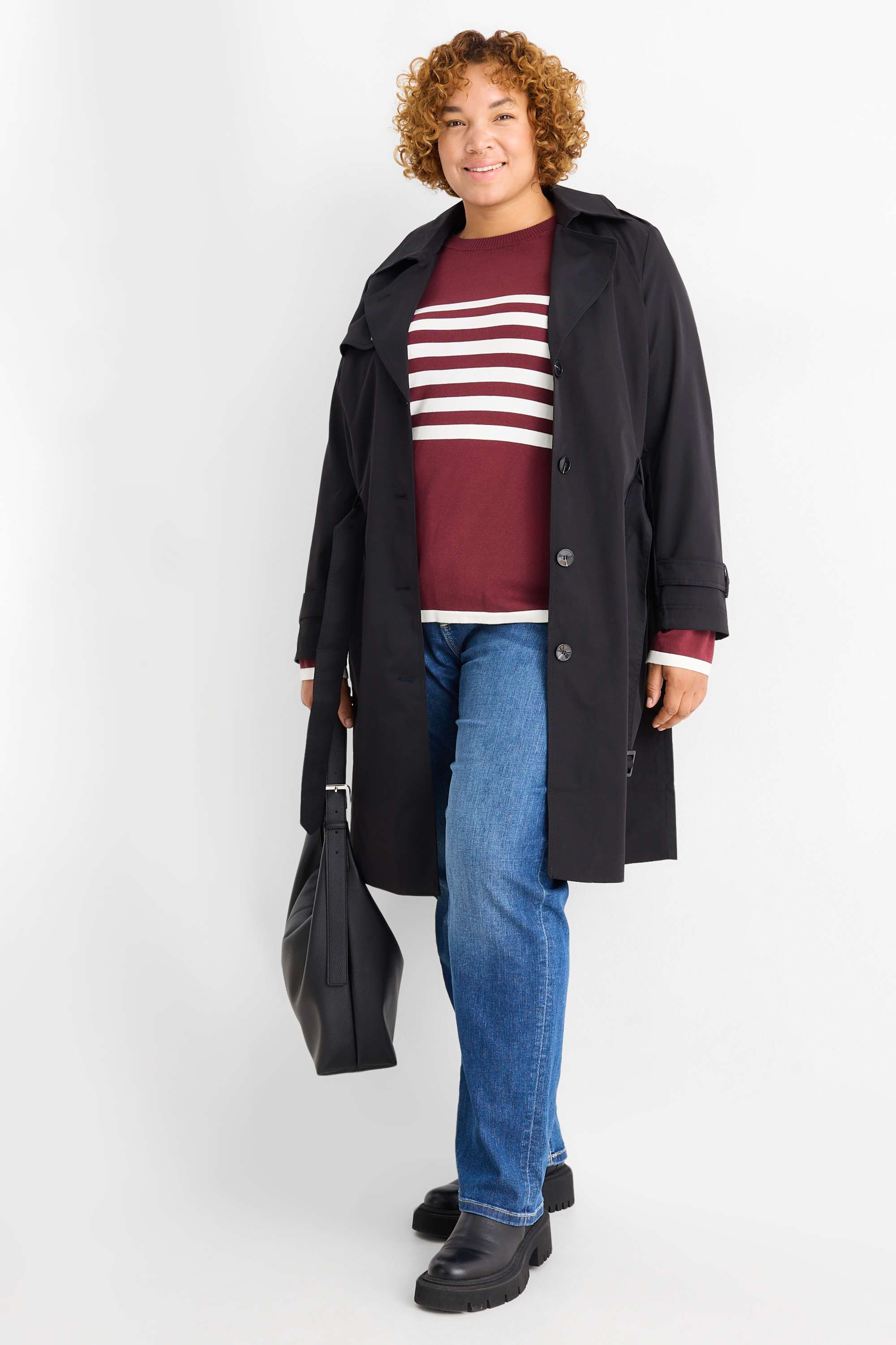 Jumper - striped bordeaux