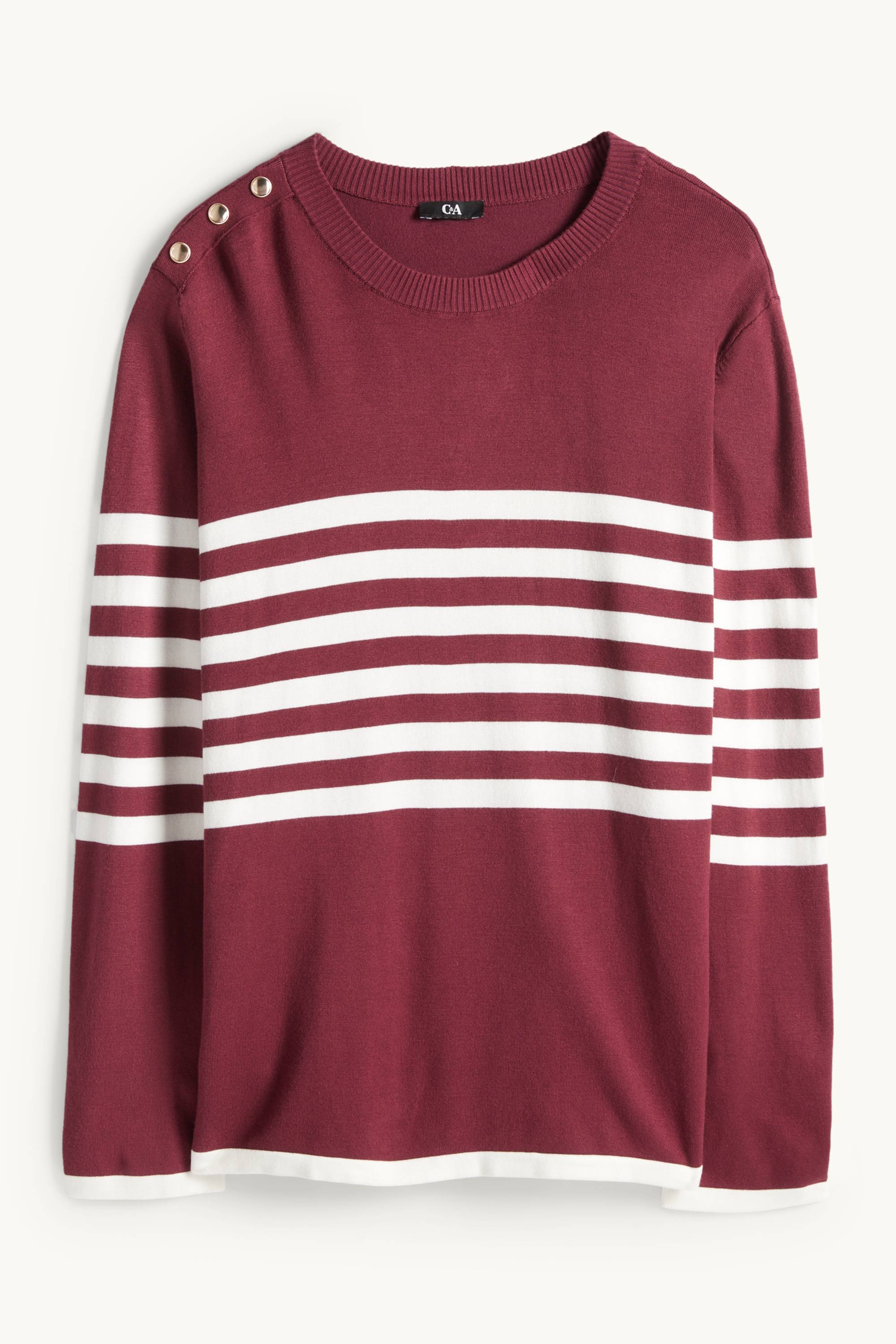 Jumper - striped bordeaux