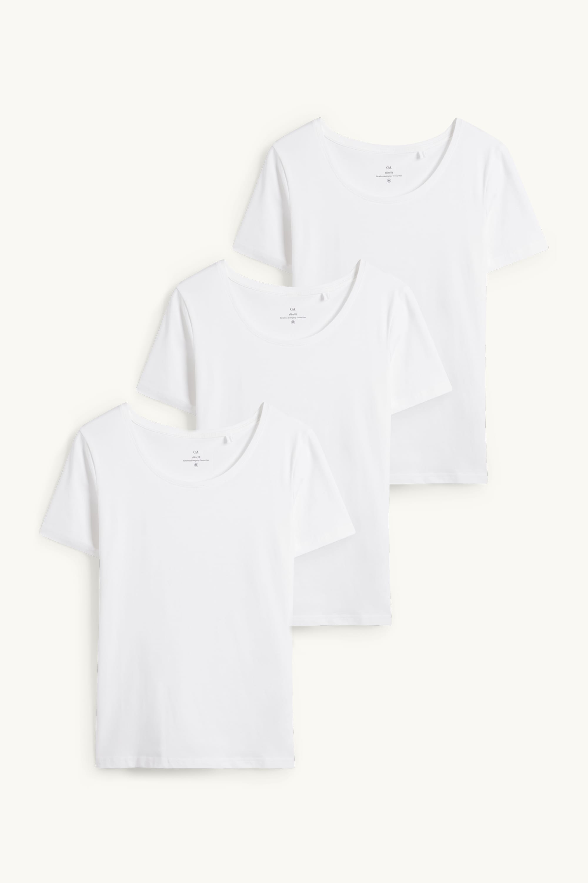Multipack of 3 - T-shirt - slim fit white