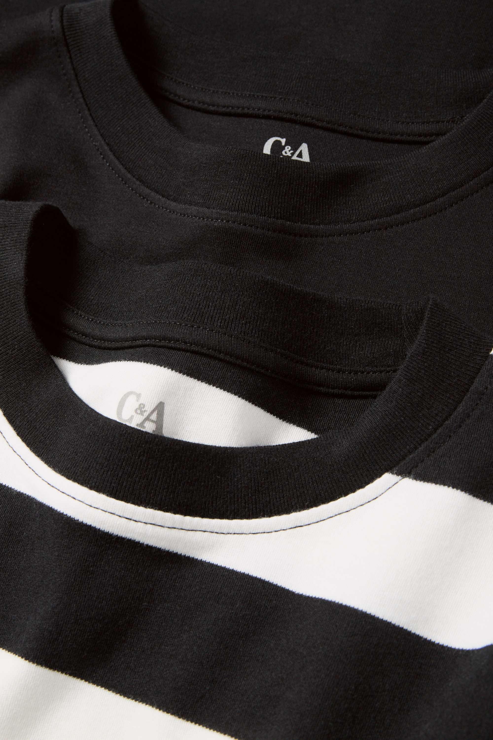 Multipack of 2 - T-shirt - slim fit black / white