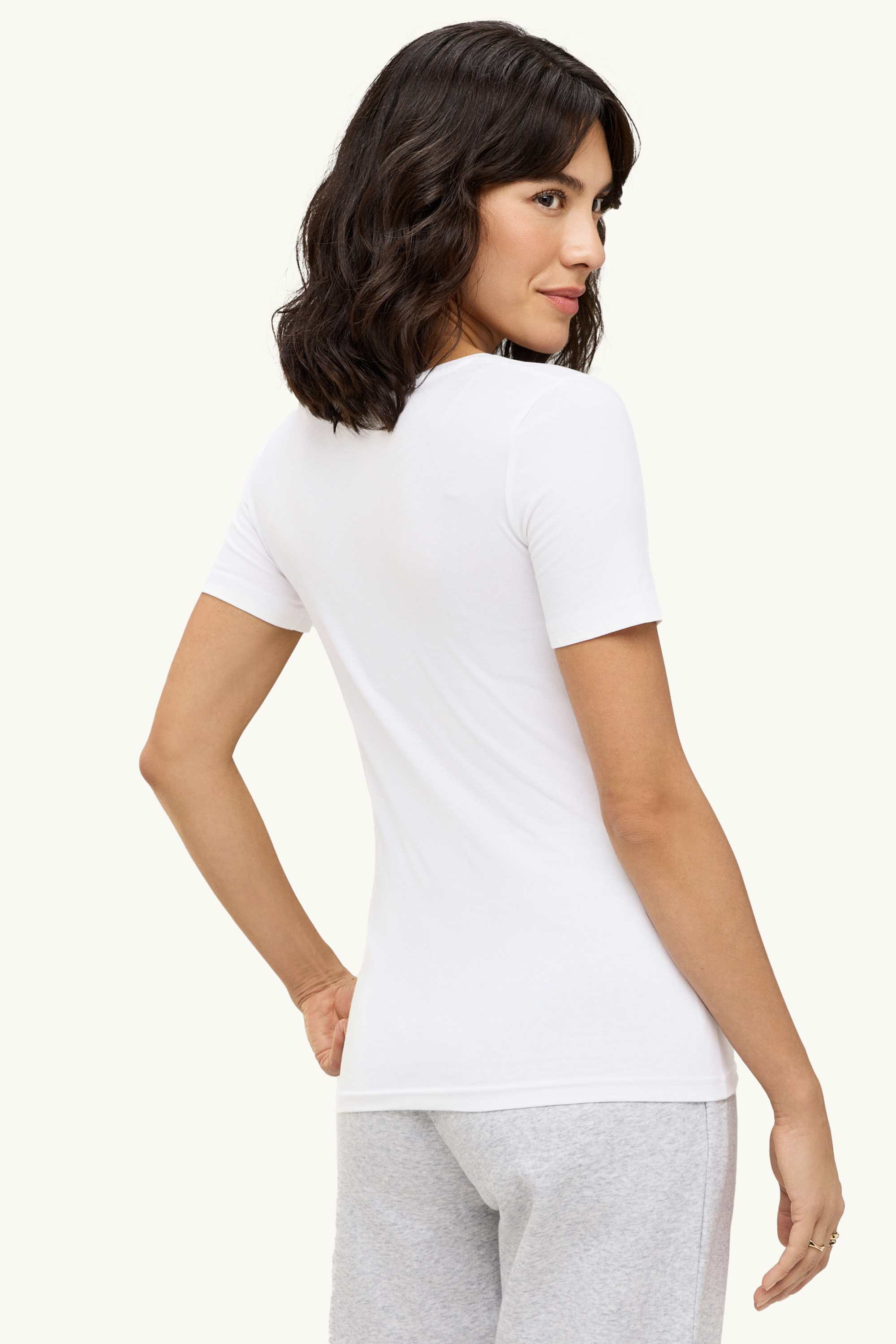 Multipack of 3 - V-neck T-shirt - slim fit white
