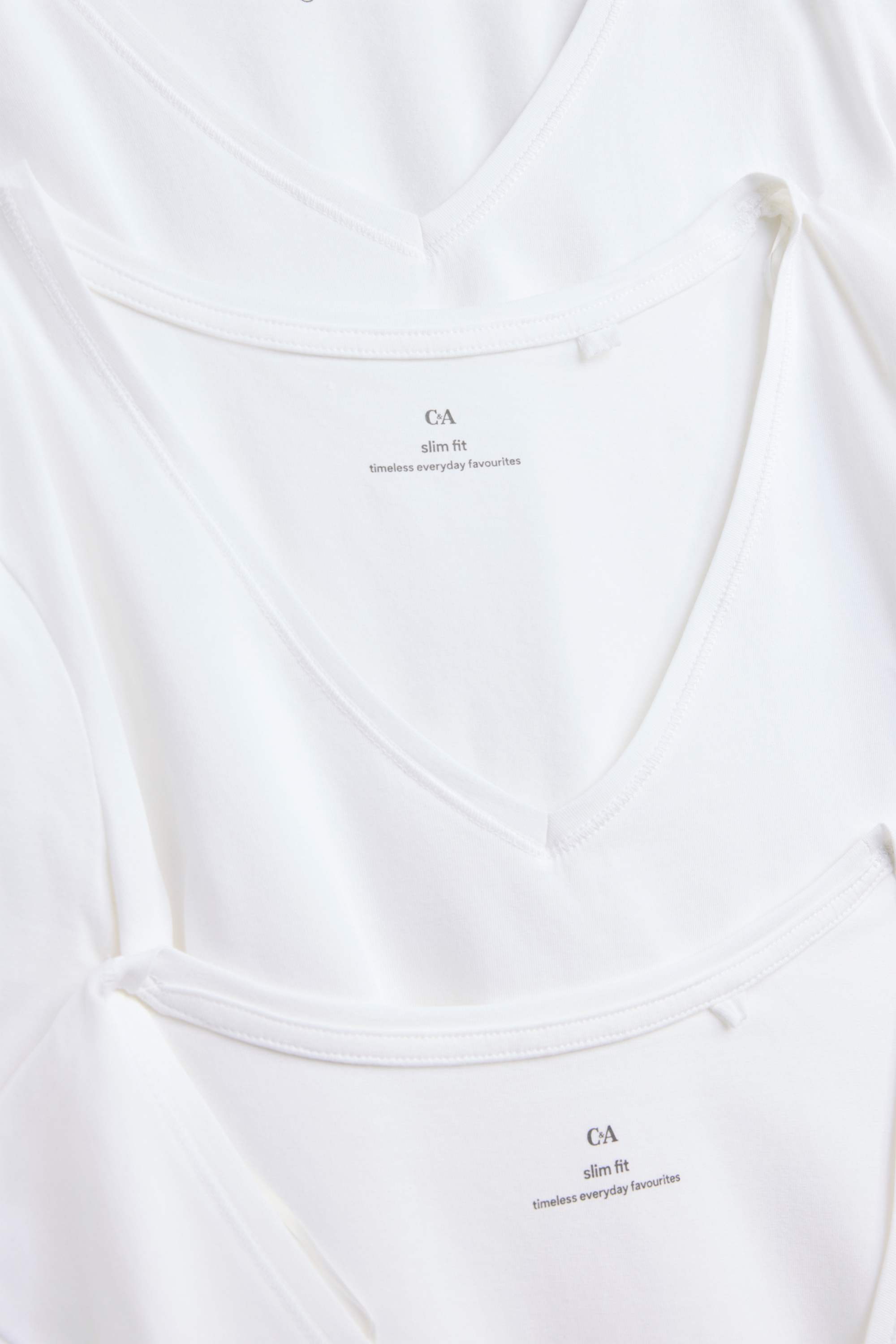 Multipack of 3 - V-neck T-shirt - slim fit white