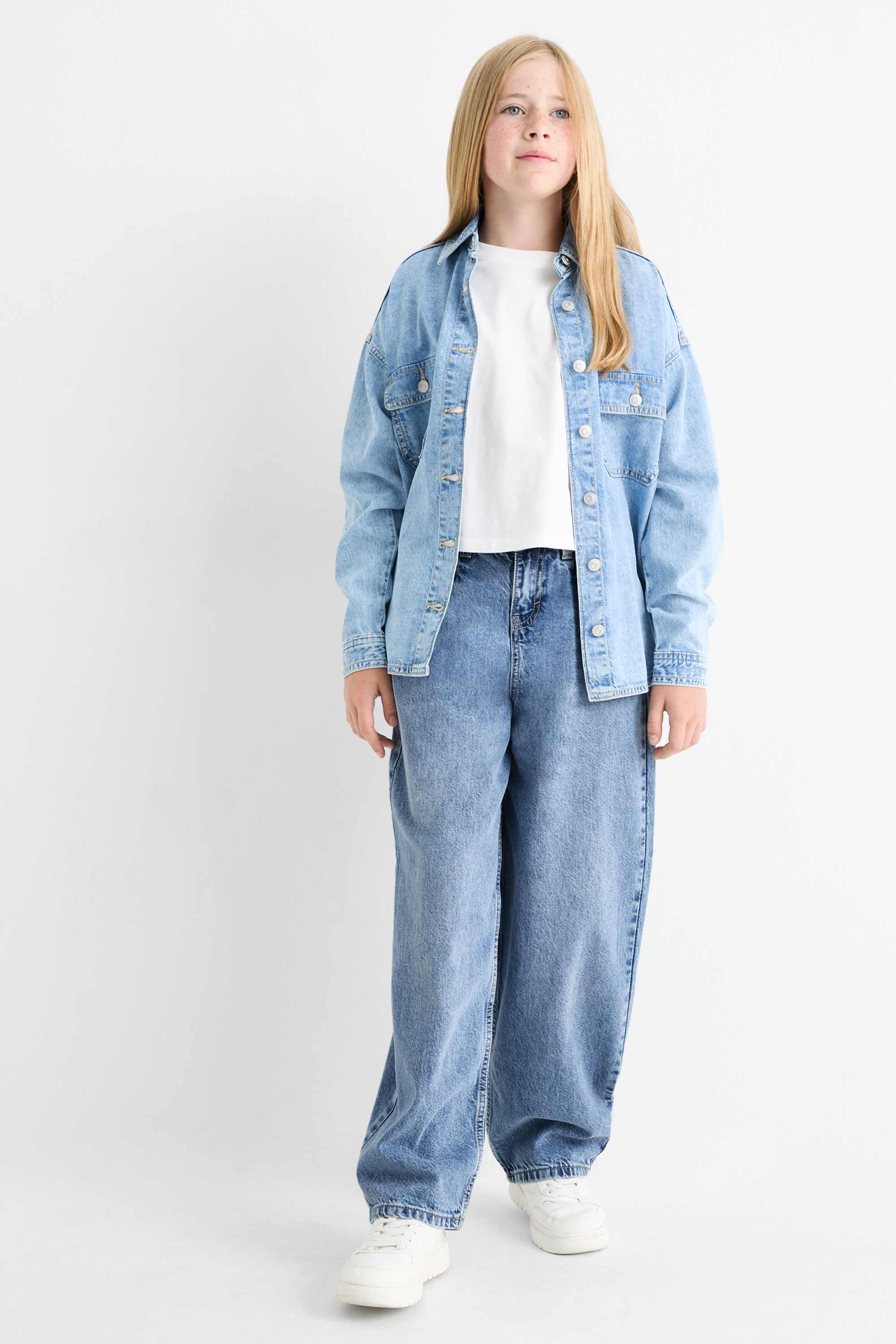 Balloon jeans denim-light blue