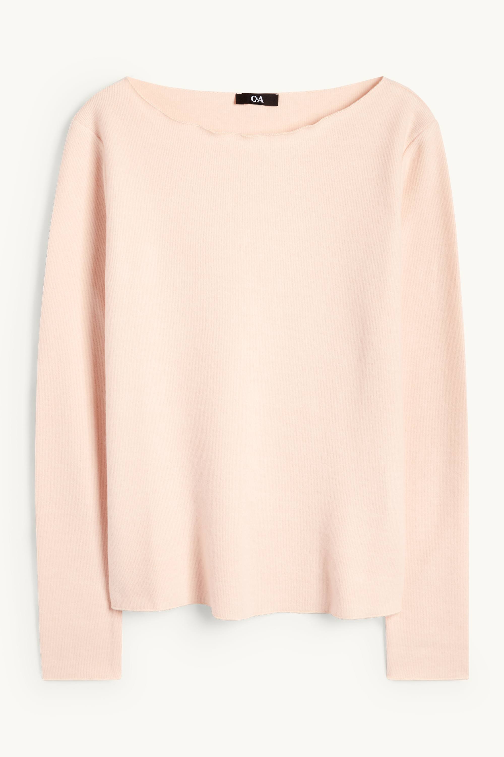 Long sleeve top - regular fit - ribbed rose
