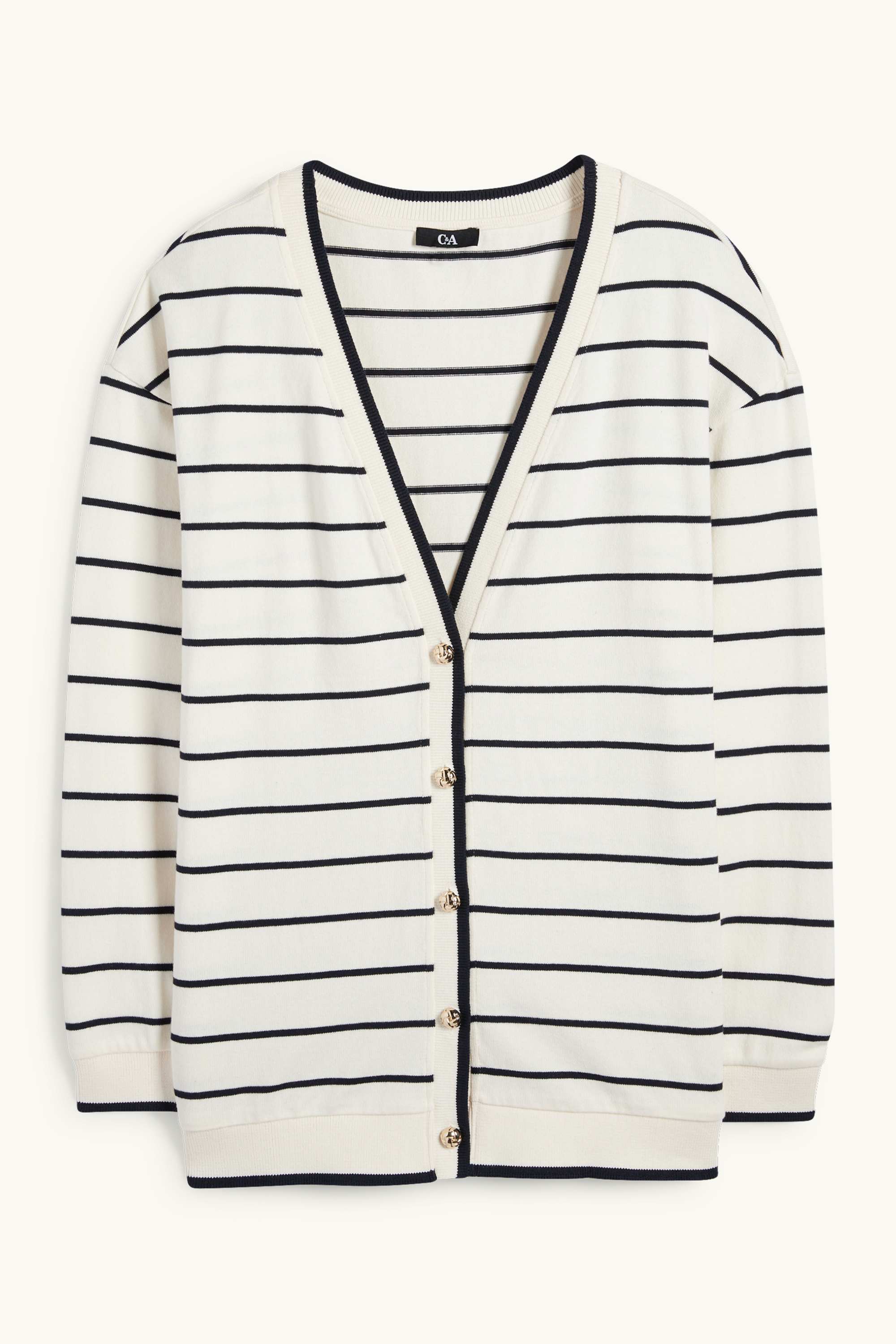 Cardigan - striped cremewhite