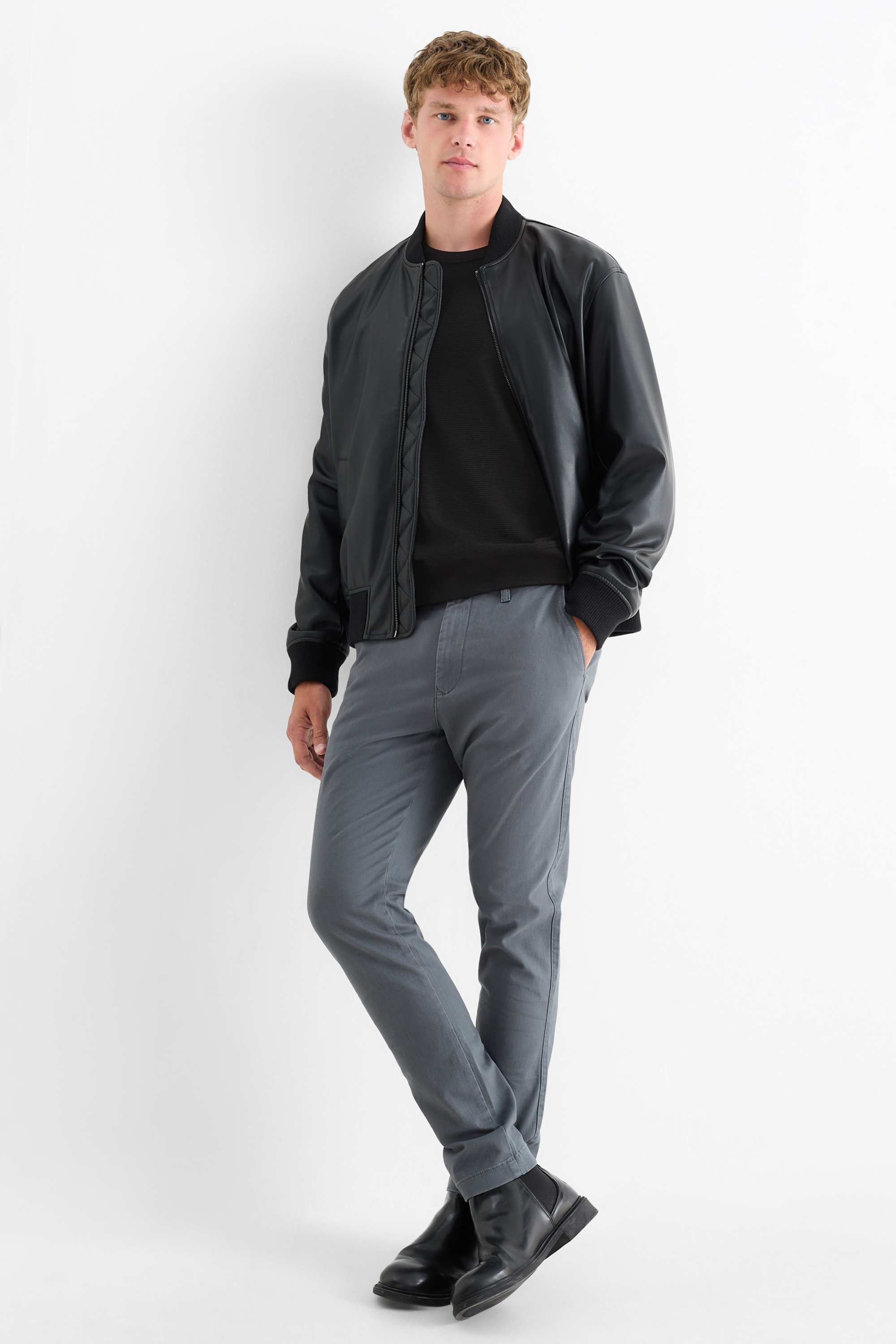 Sweatshirt - ribbed black