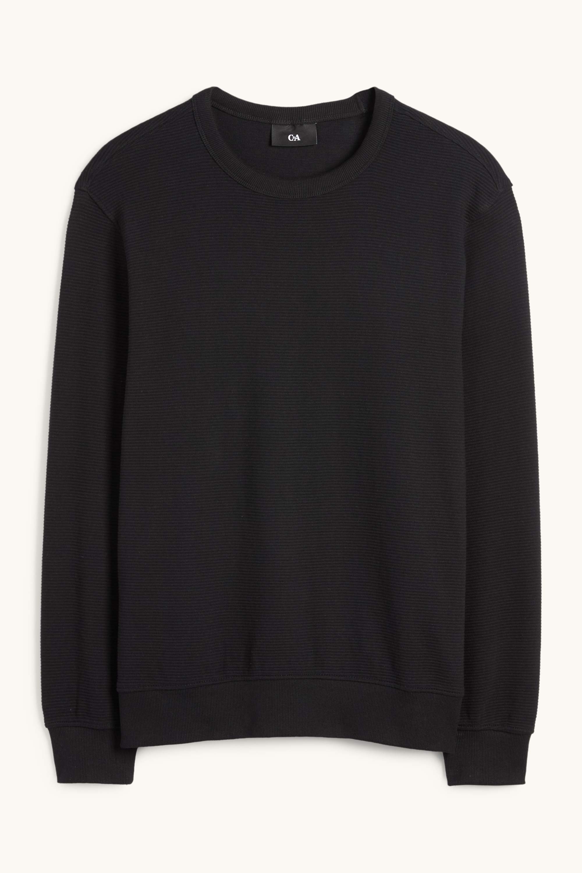 Sweatshirt - ribbed black