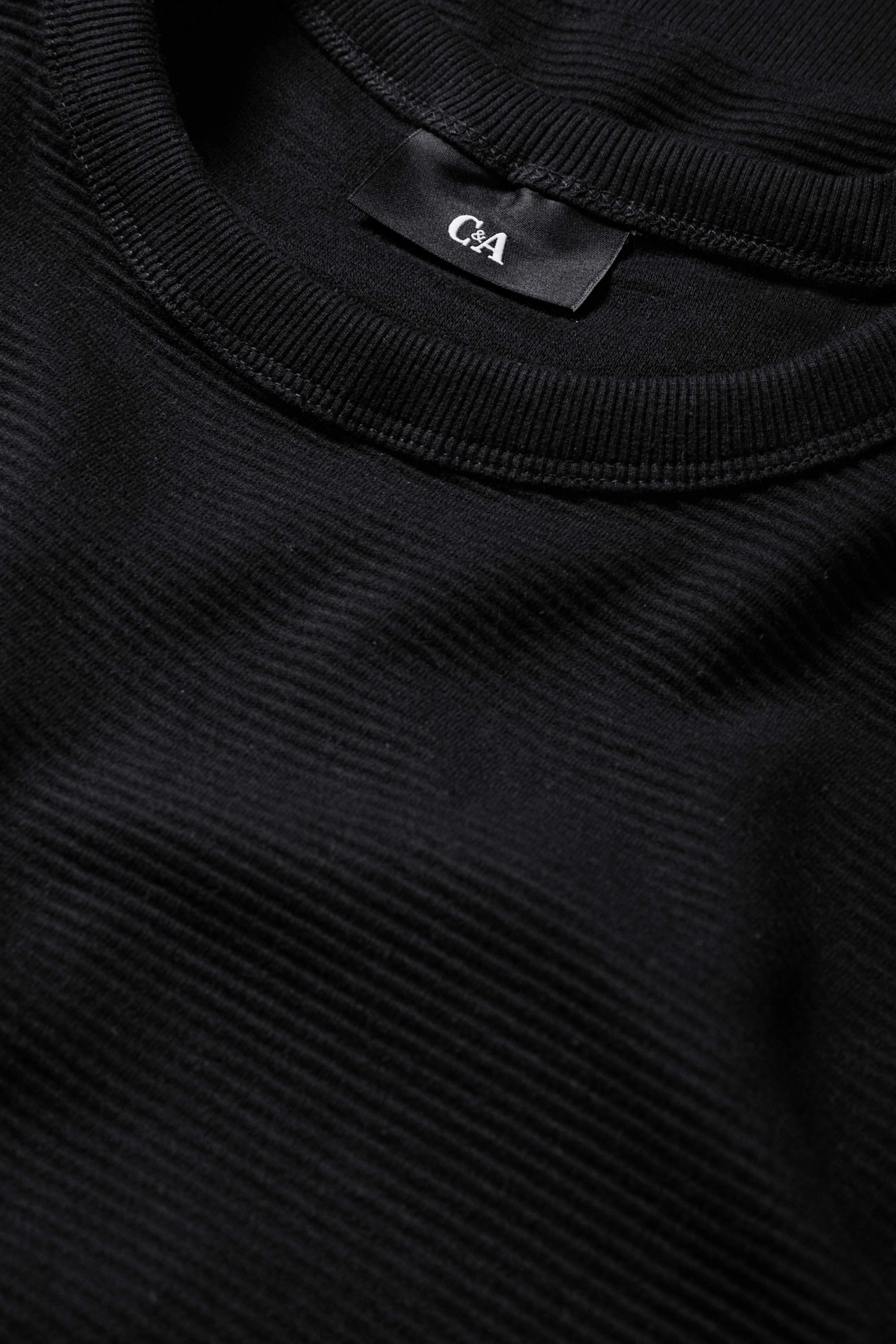 Sweatshirt - ribbed black
