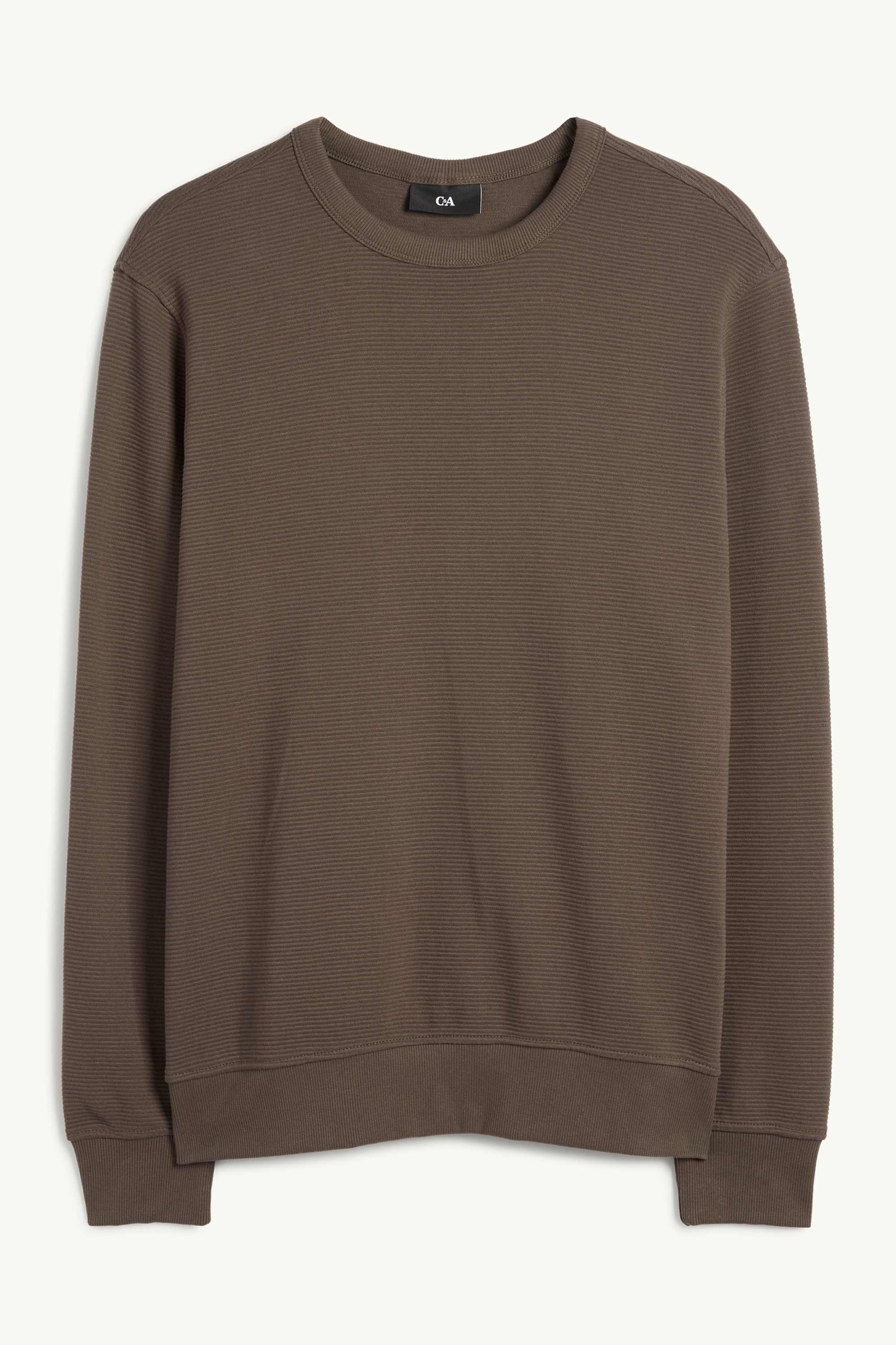 Sweatshirt - ribbed dark brown