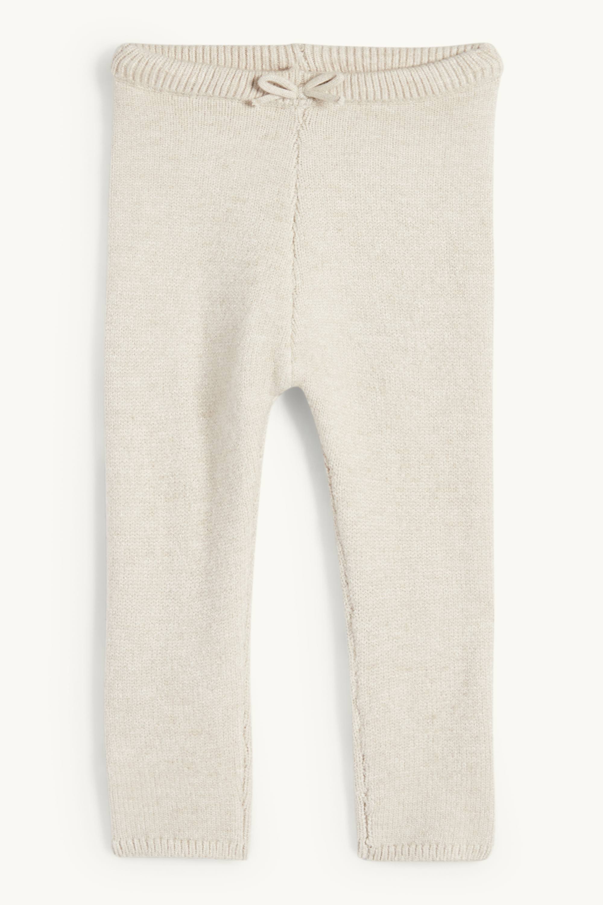 Knitted baby leggings cremewhite