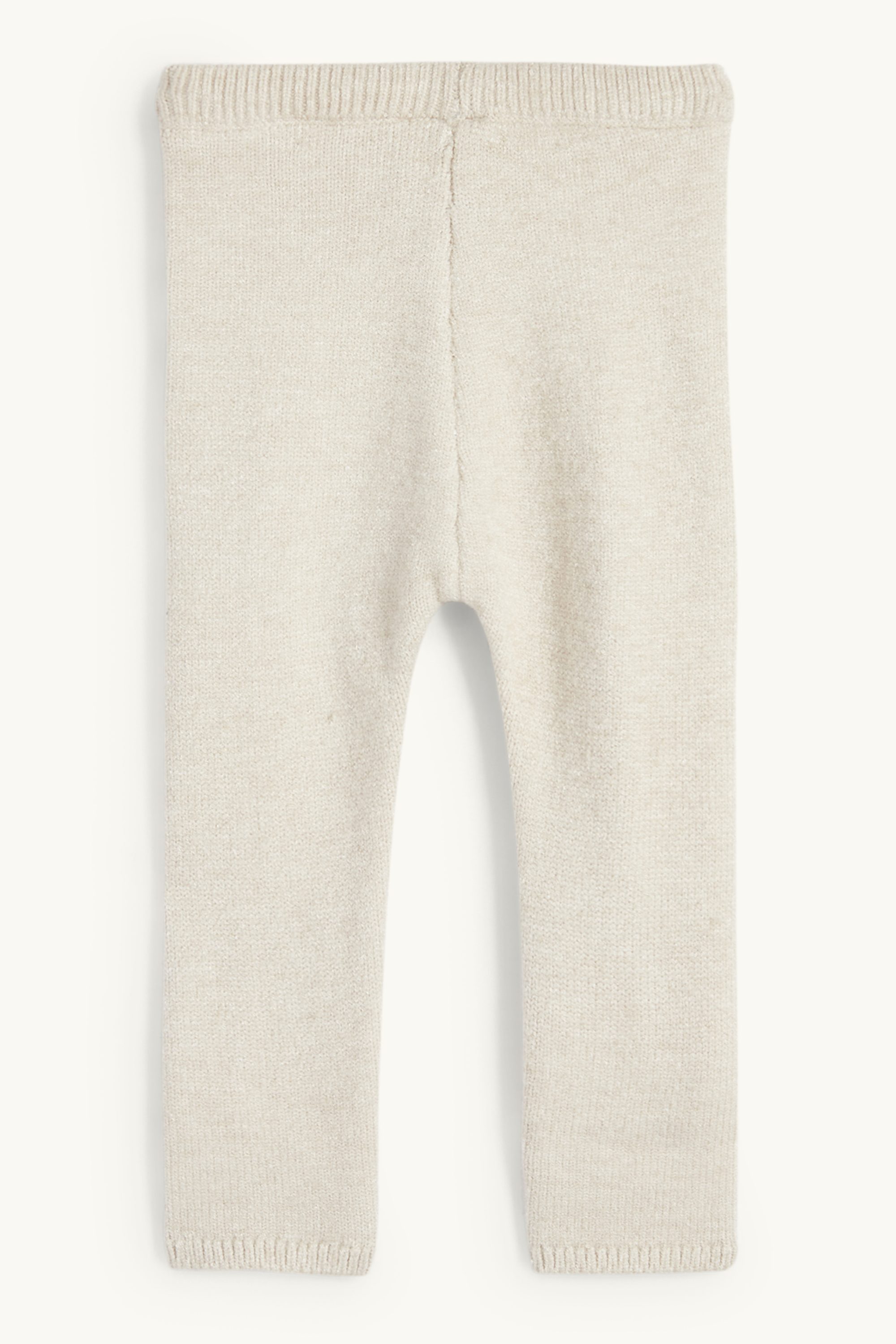 Knitted baby leggings cremewhite