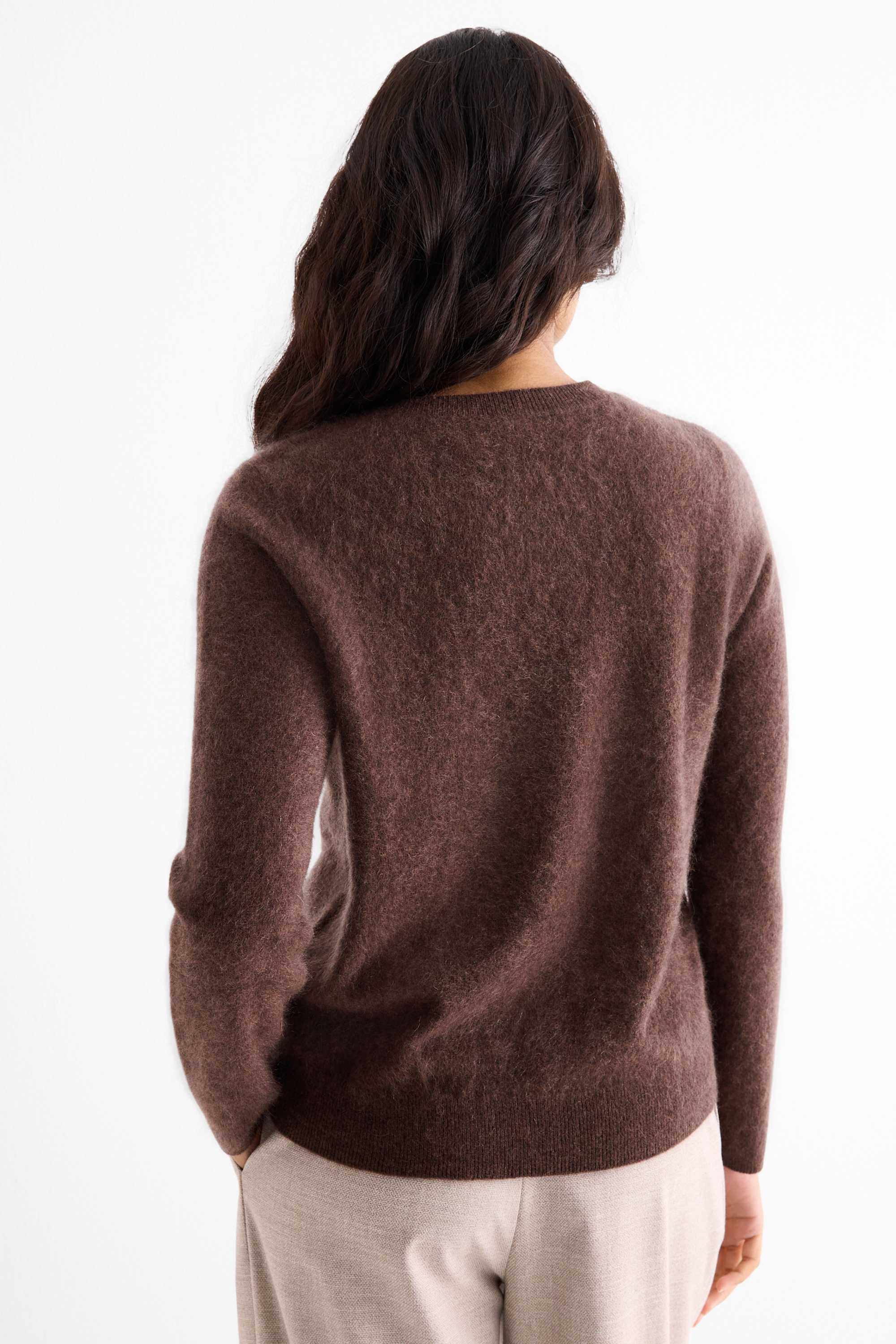 Cashmere jumper dark brown