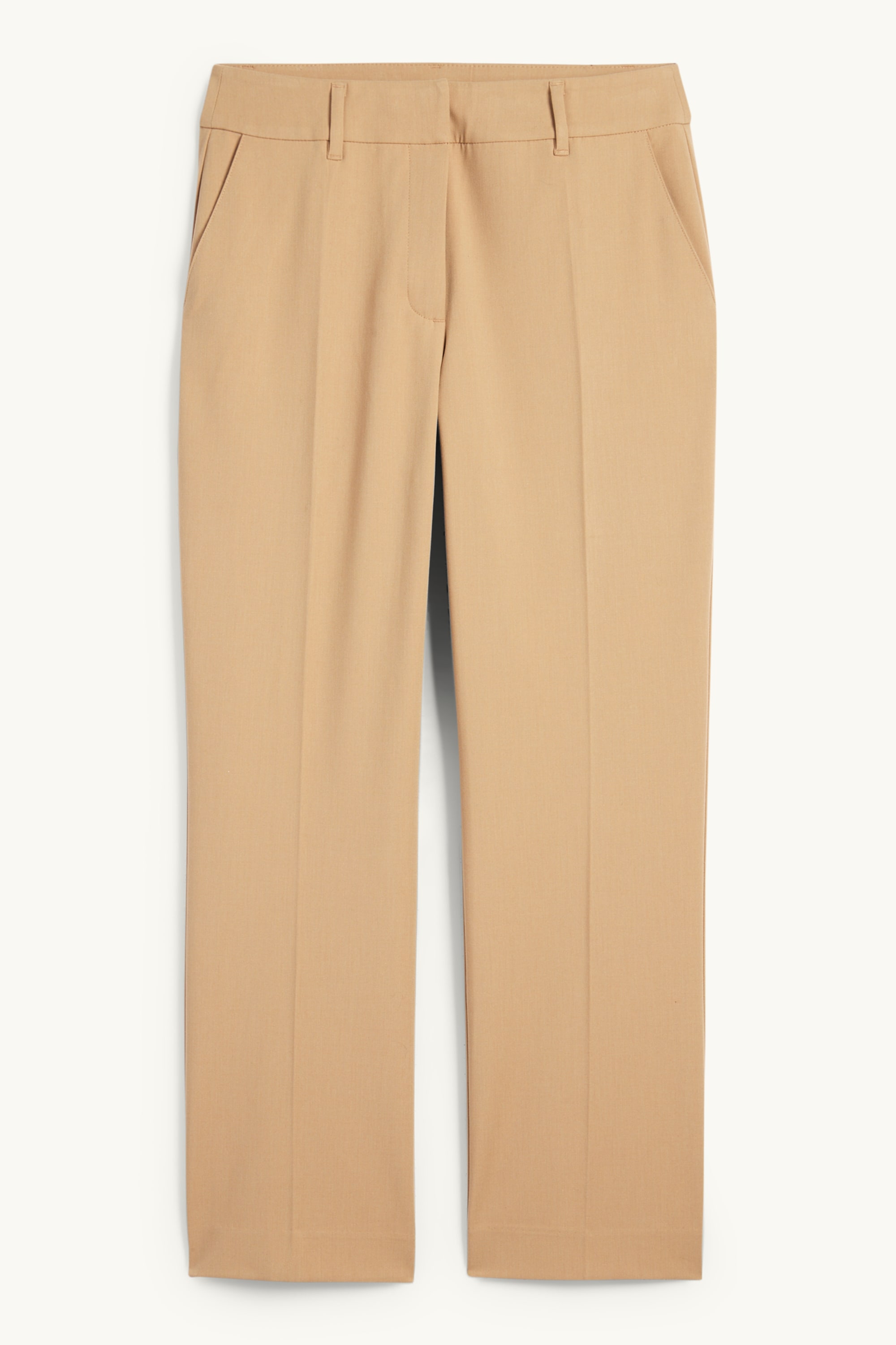 Cloth trousers - mid-rise waist - straight fit beige