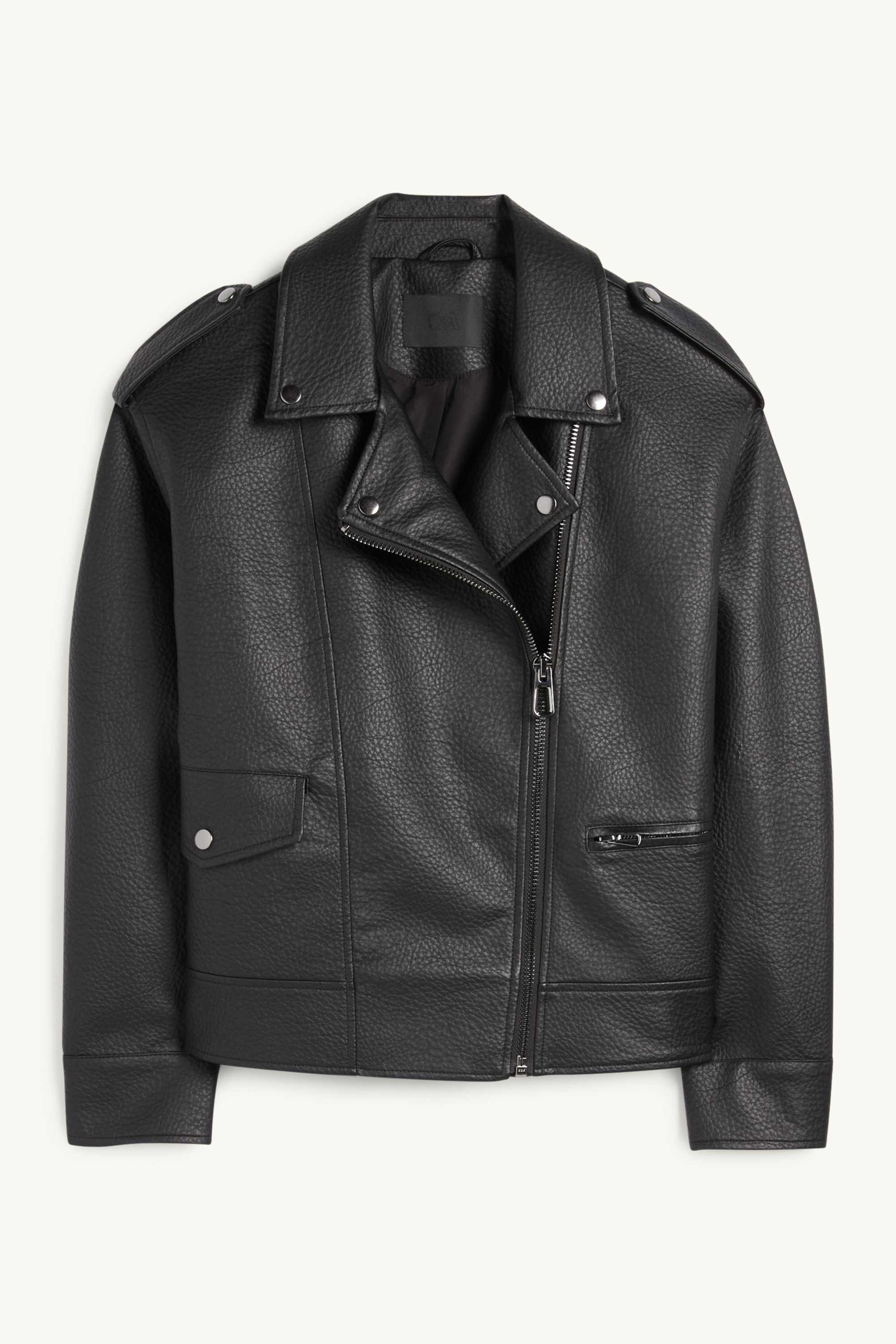 Biker jacket - faux leather black