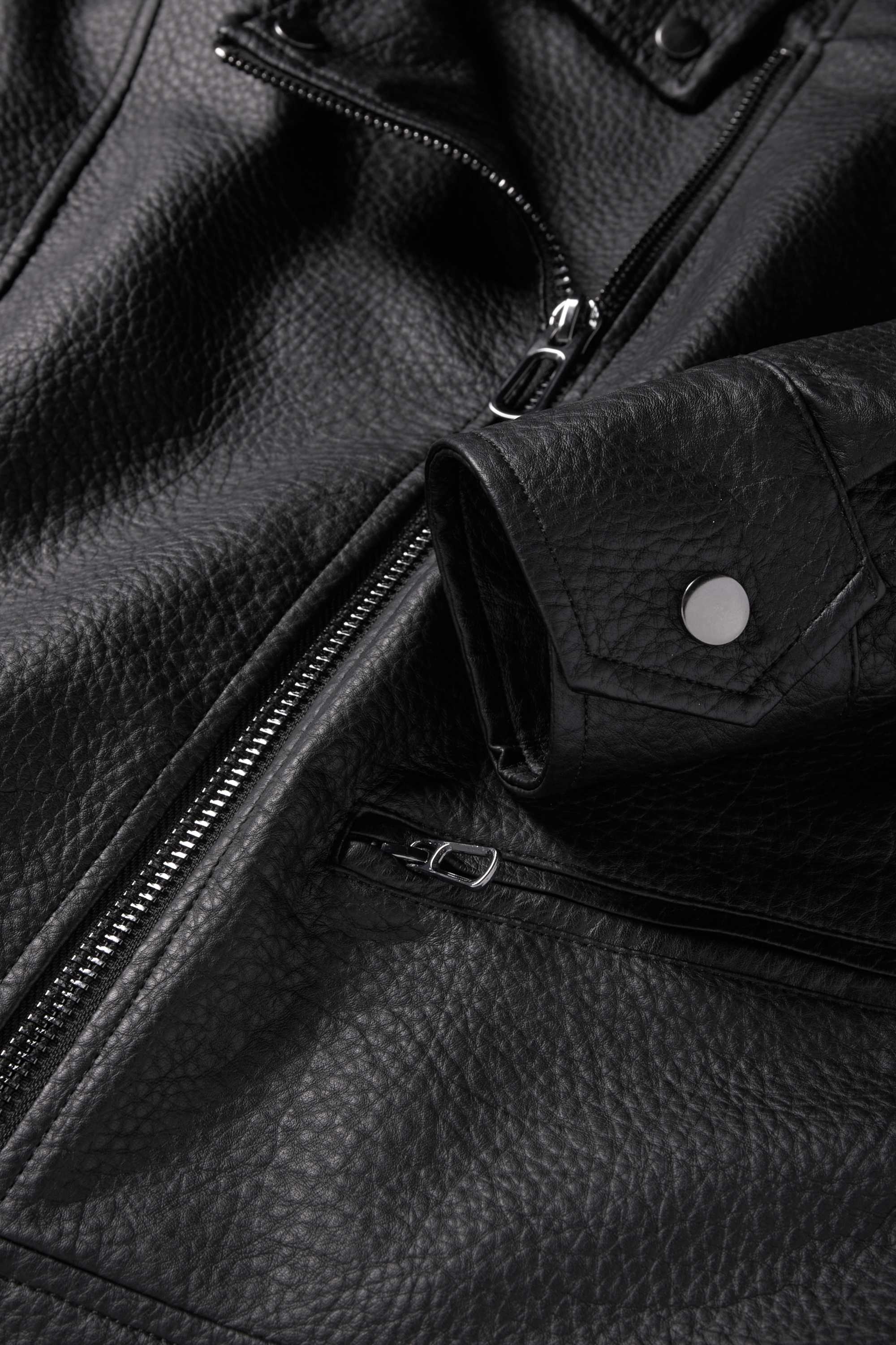 Biker jacket - faux leather black