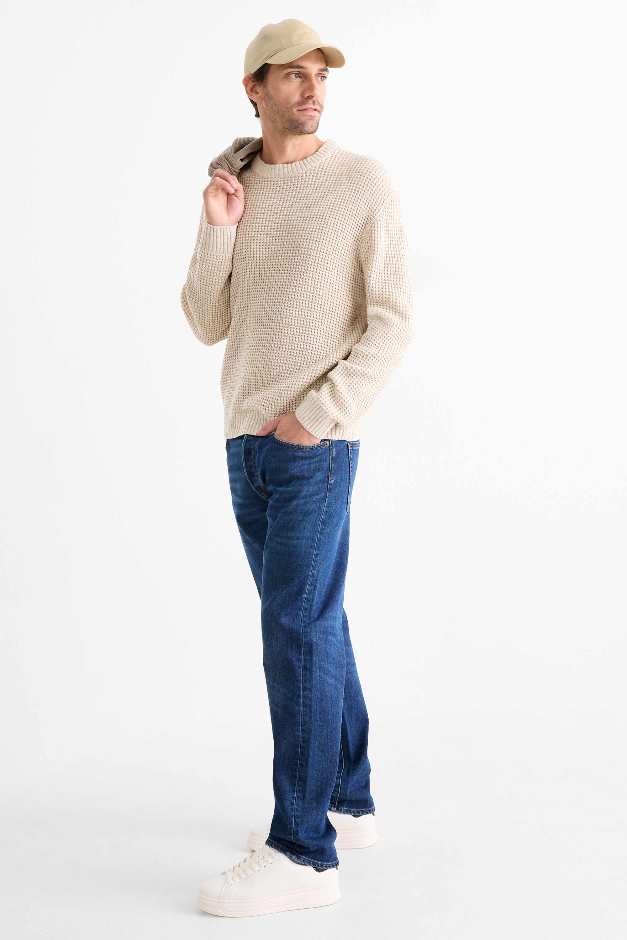 Jumper - textured beige