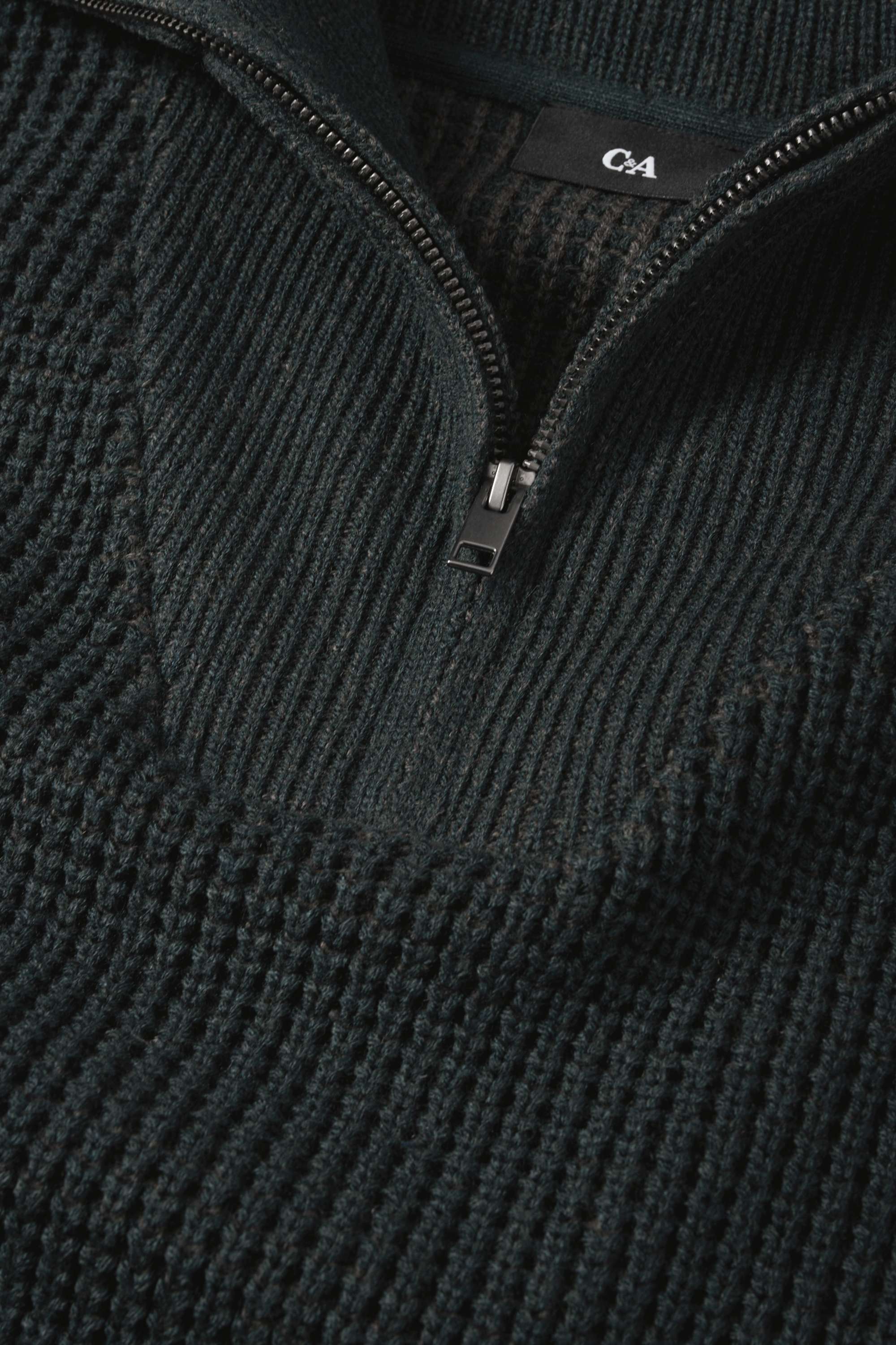 Jumper - textured dark green