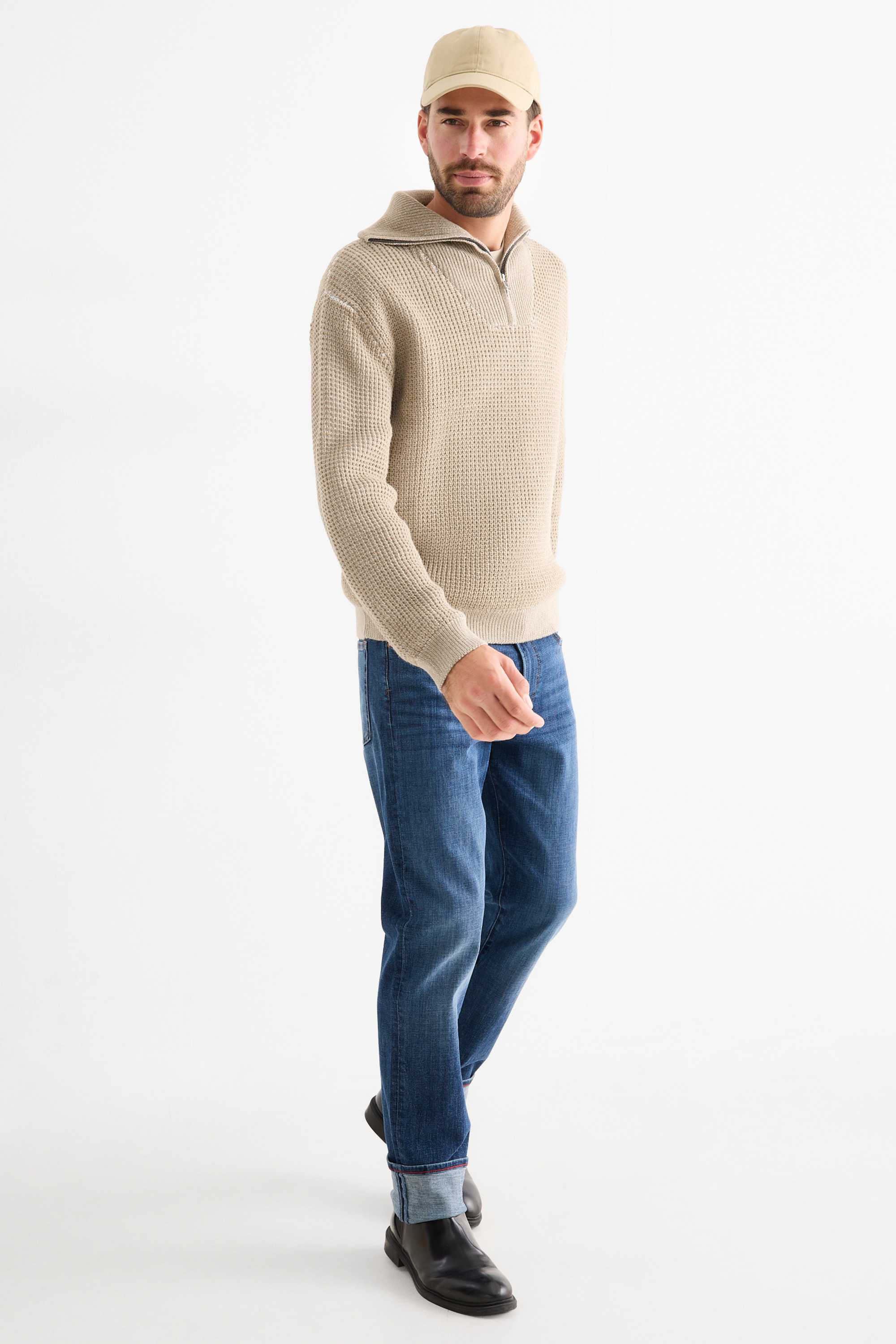 Jumper - textured beige