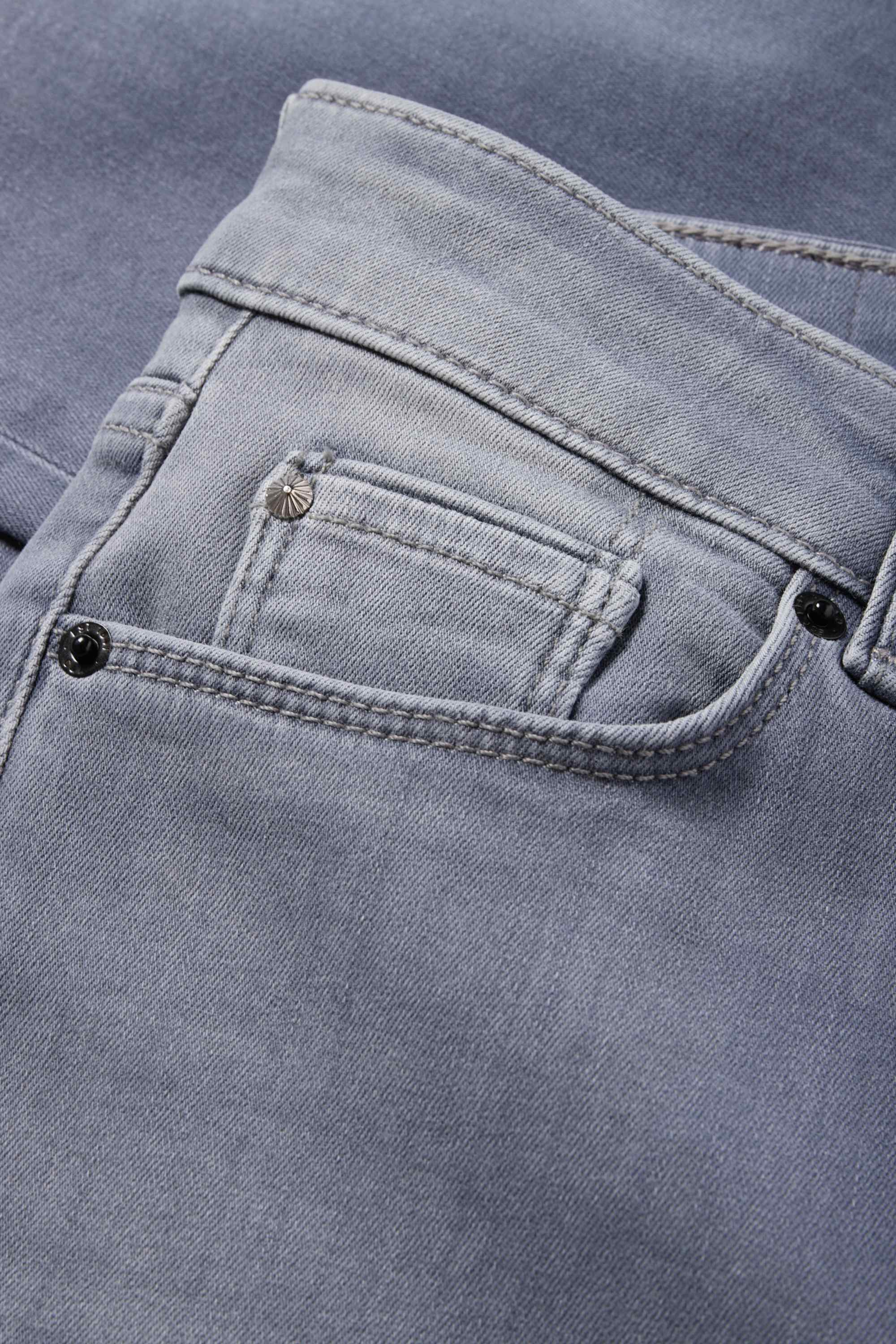 Straight jeans - mid-rise waist denim-light gray