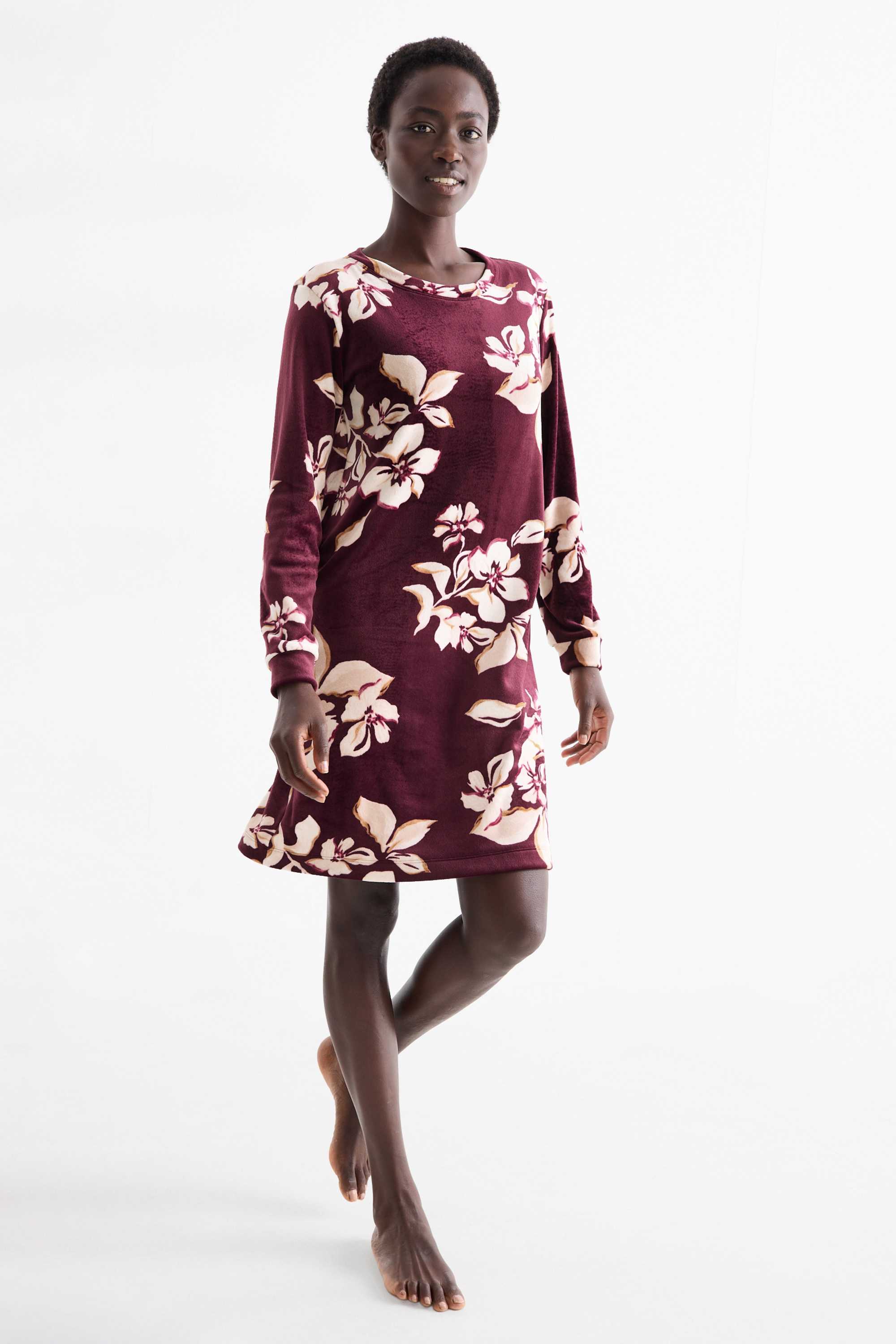 Nightdress - floral purple