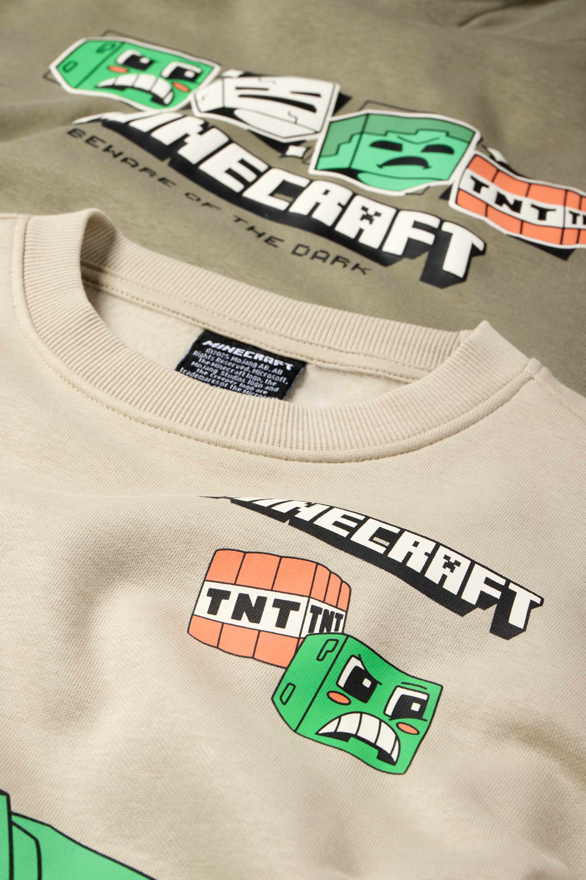 Multipack of 2 - Minecraft - hoodie and sweatshirt khaki