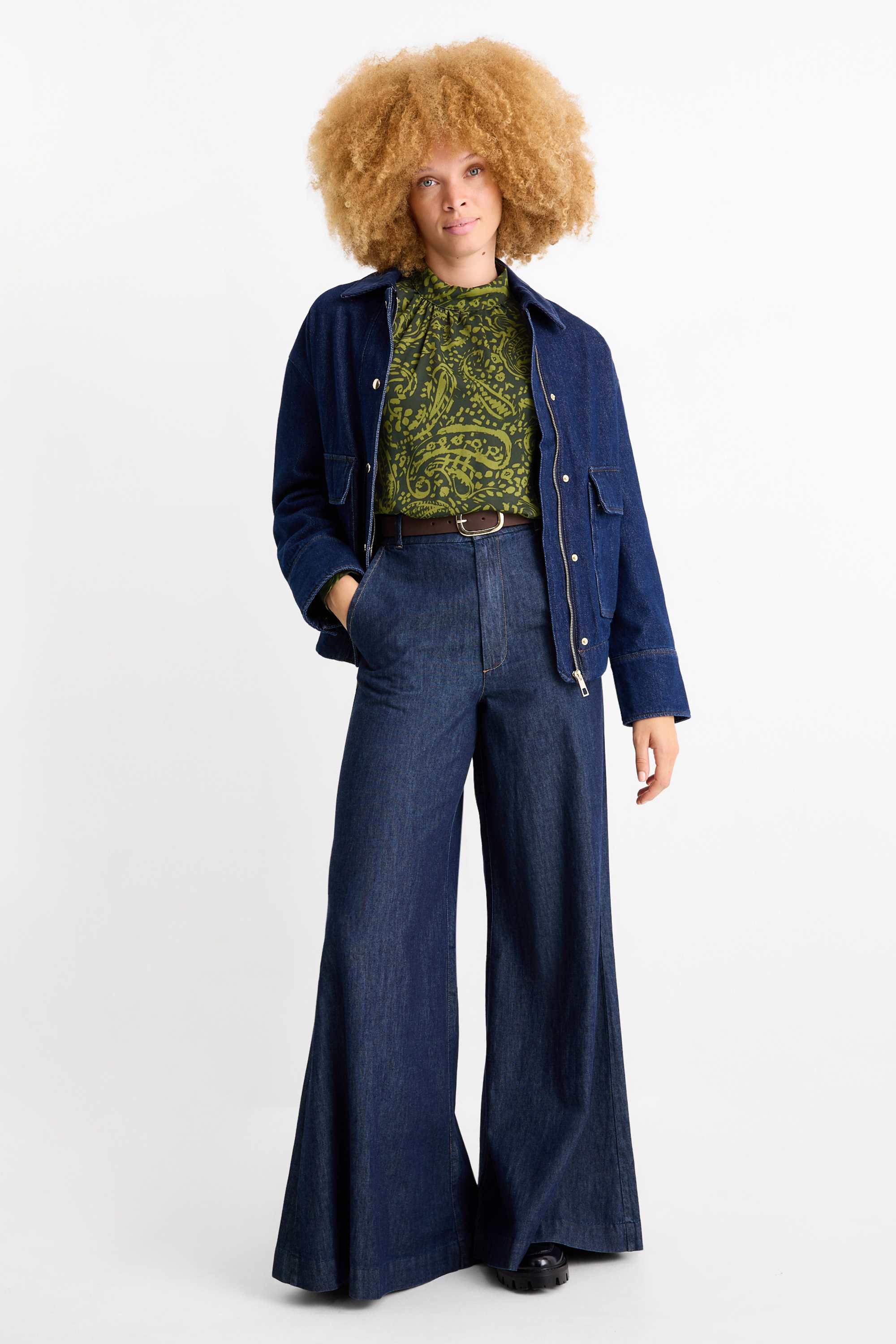 Blouse - patterned green
