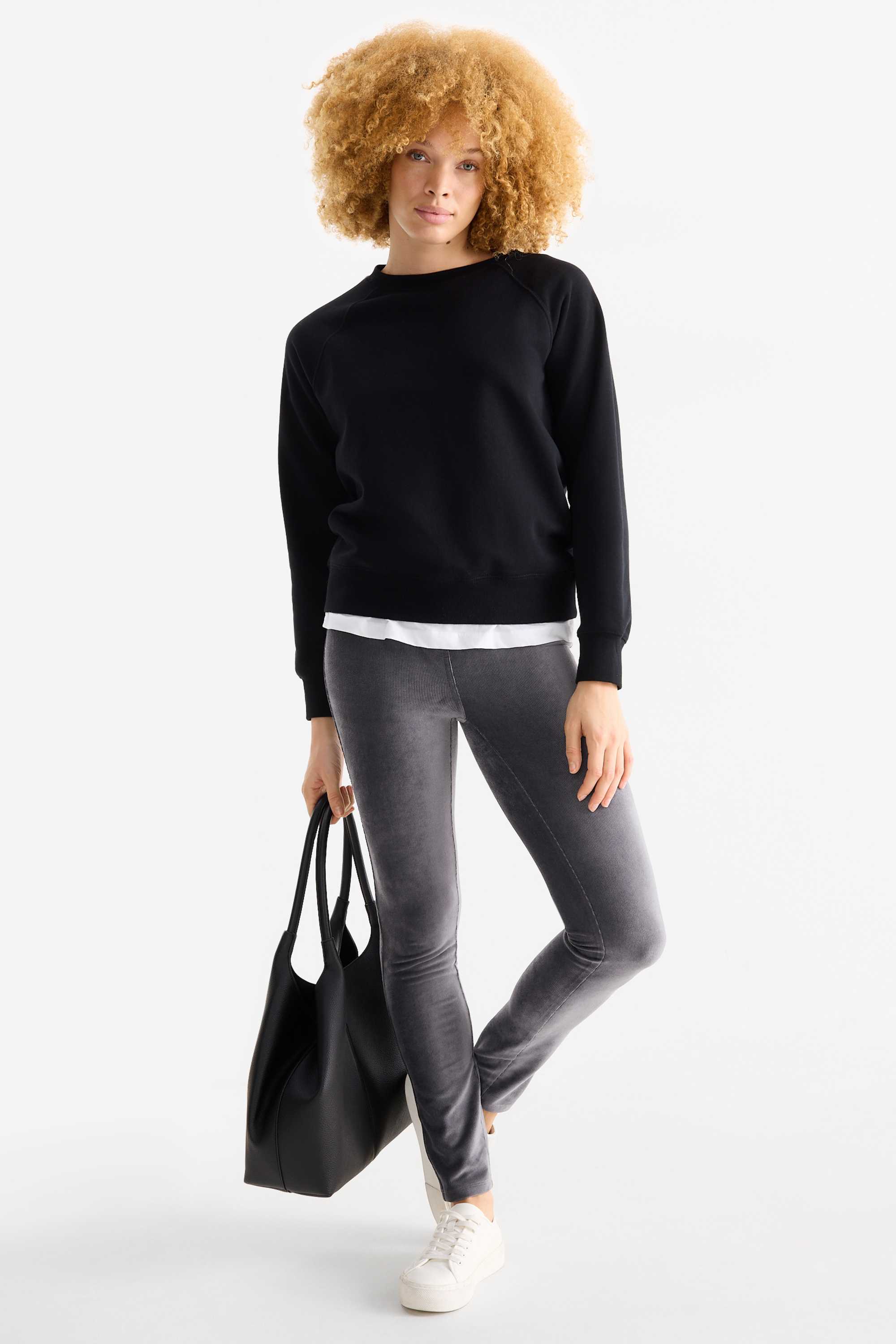 Corduroy leggings dark gray