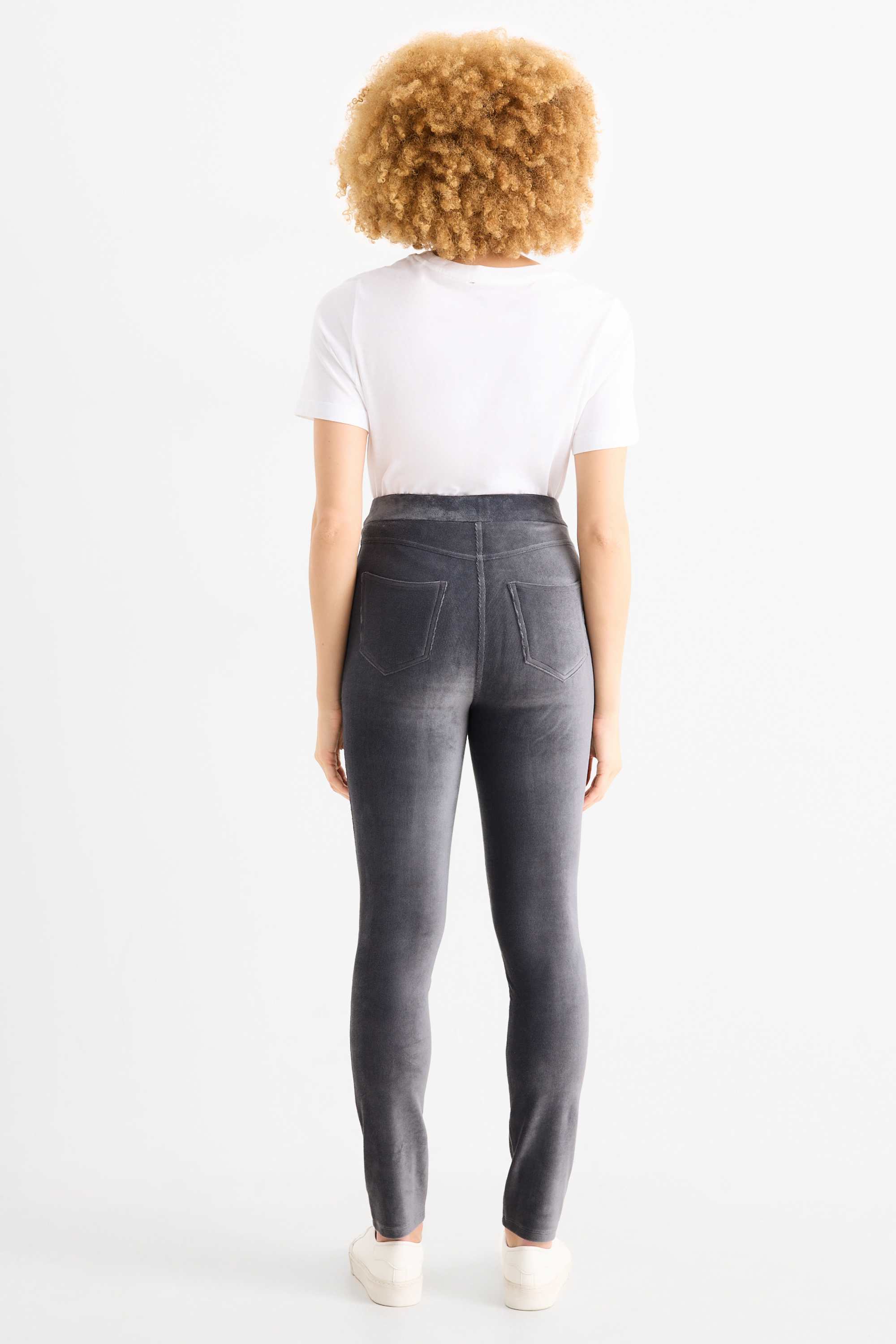 Corduroy leggings dark gray