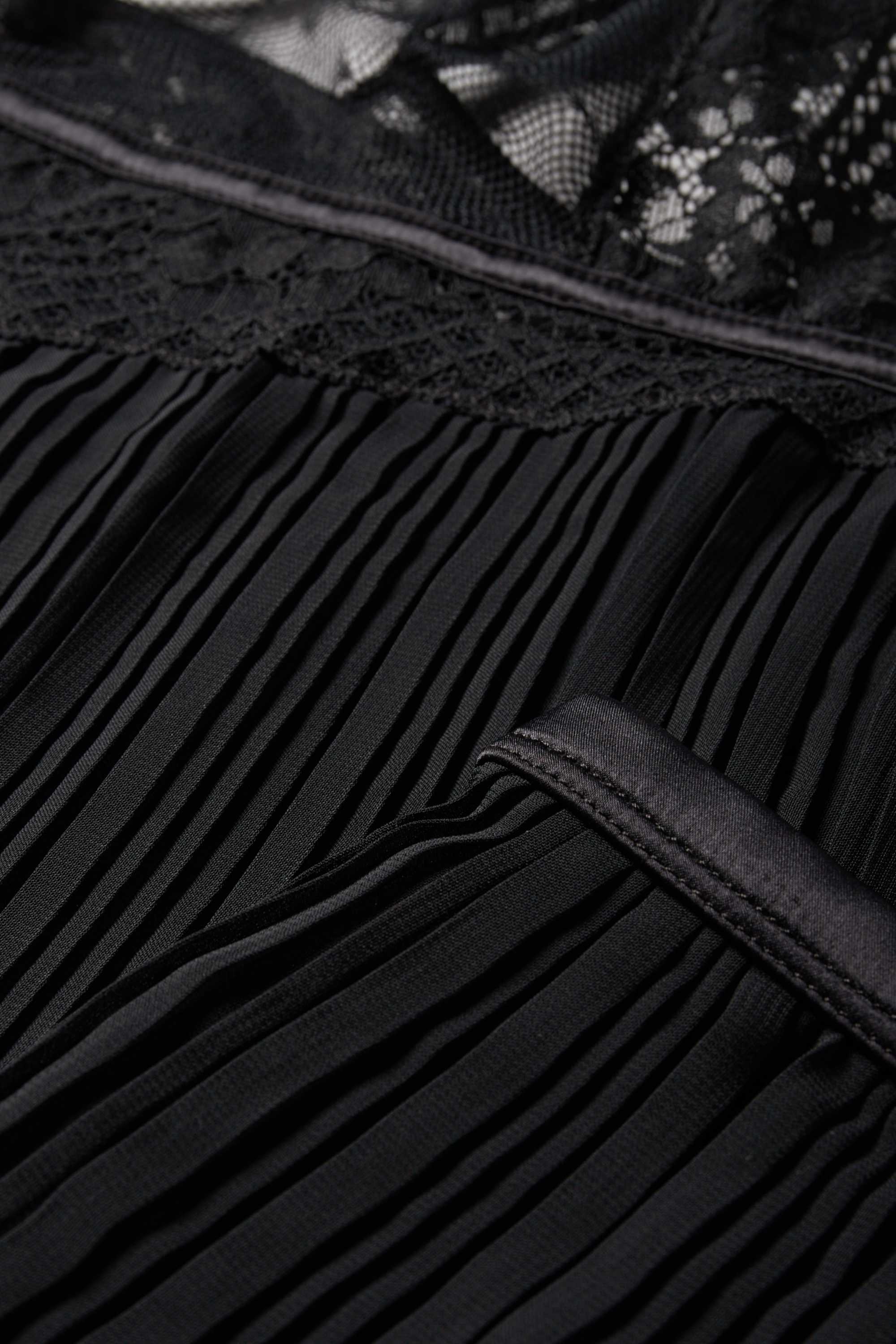 Short plissé pyjamas black