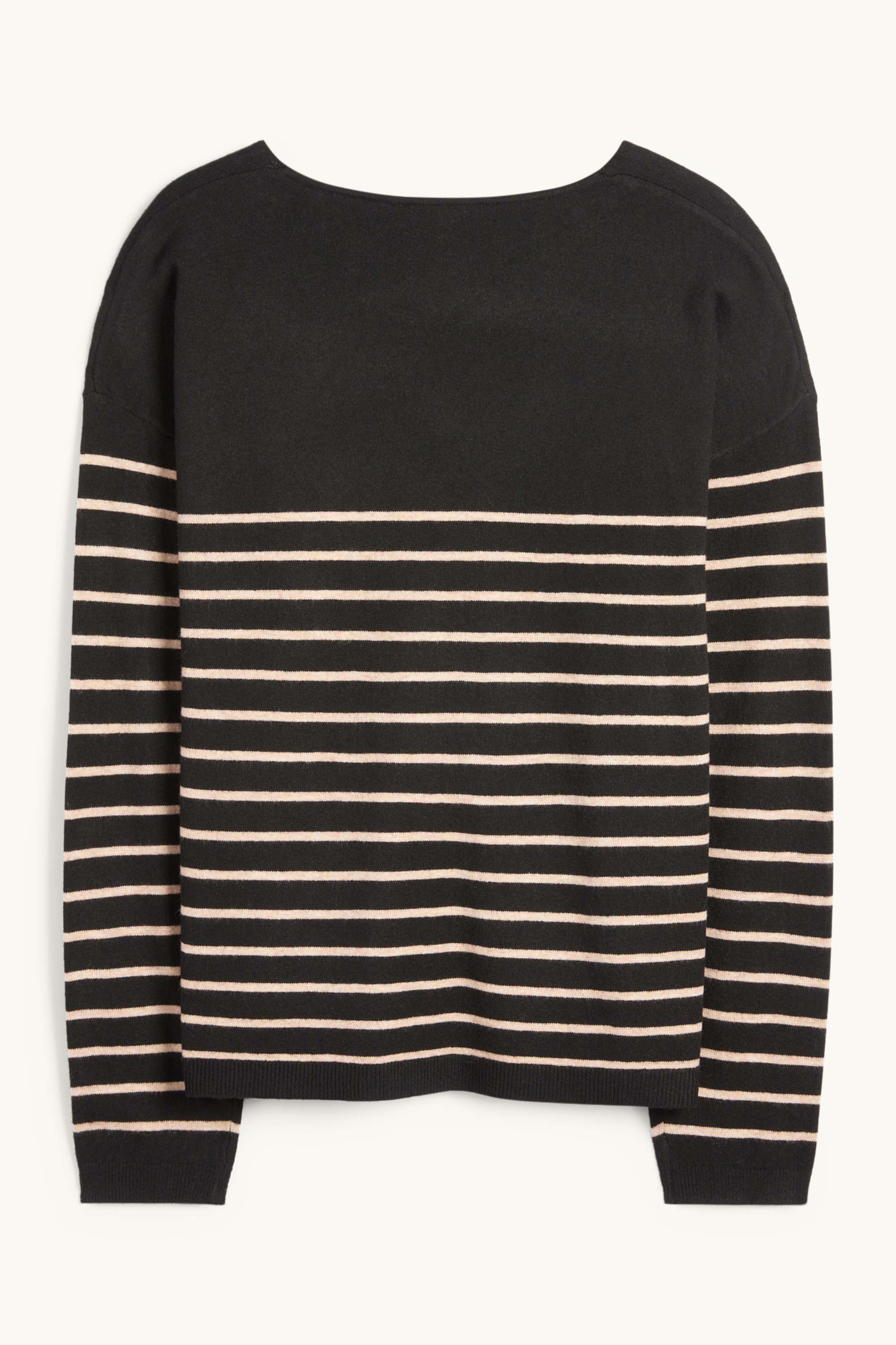 V-neck jumper - striped black