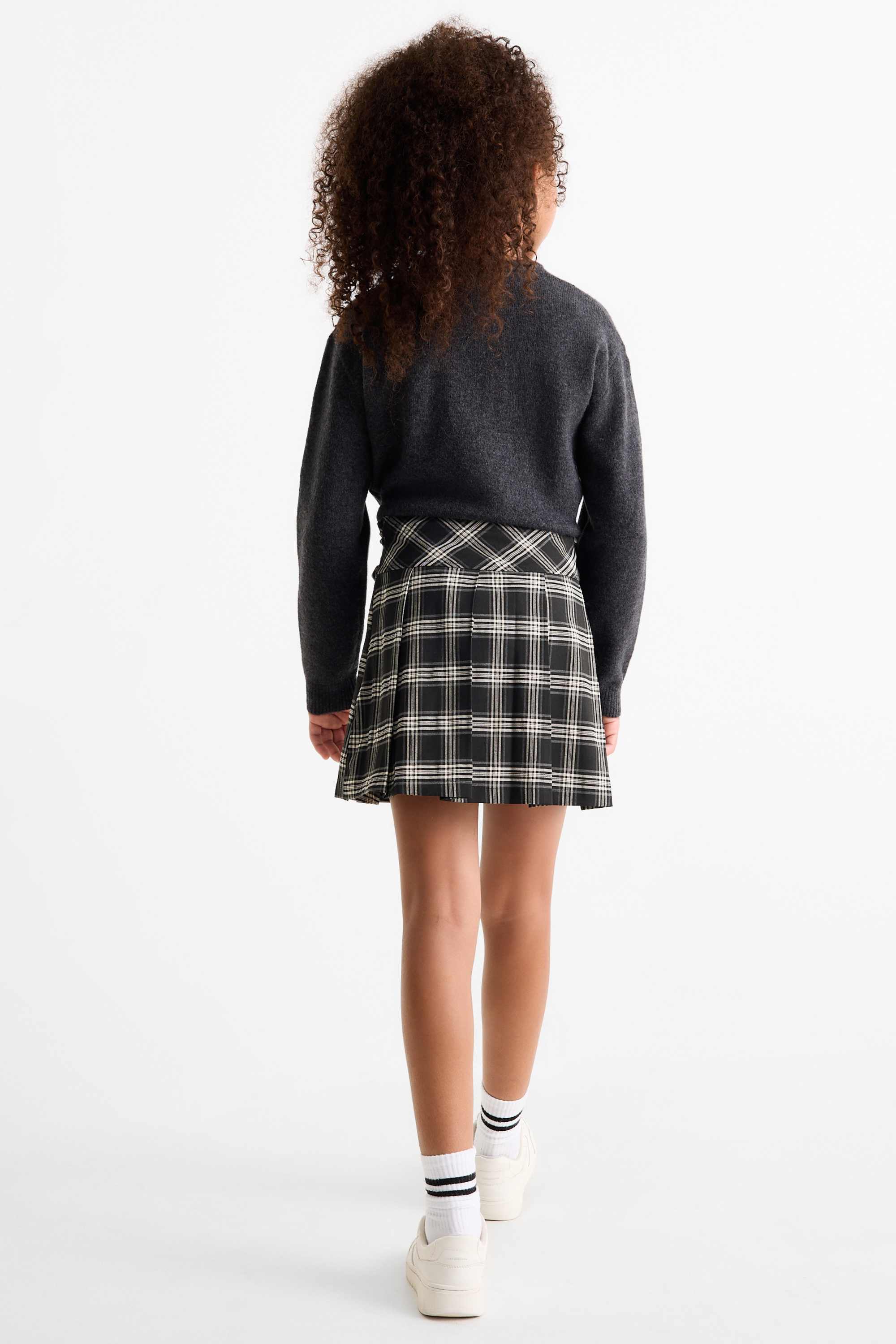 Skirt - check black / white