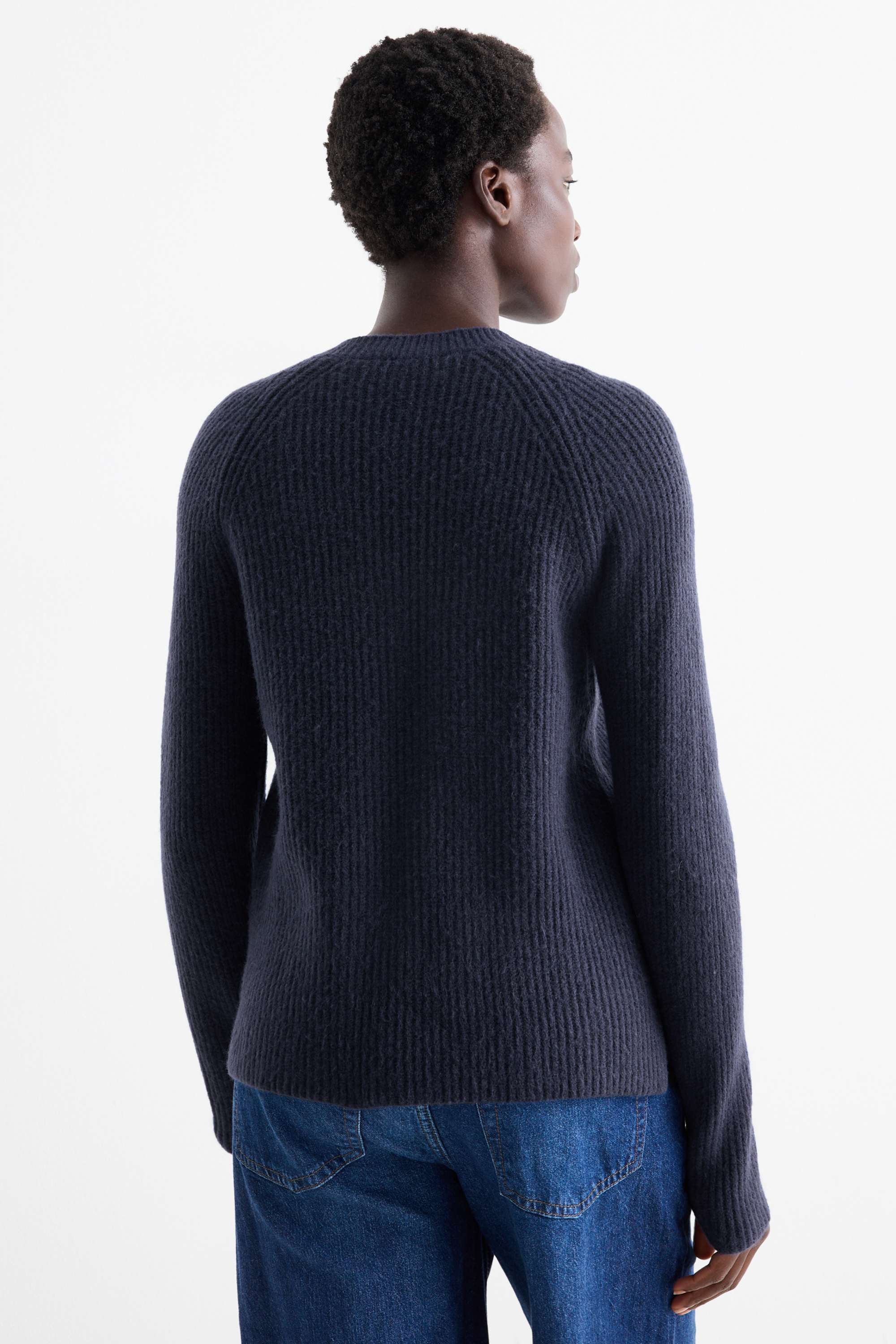 Jumper - ribbed dark blue