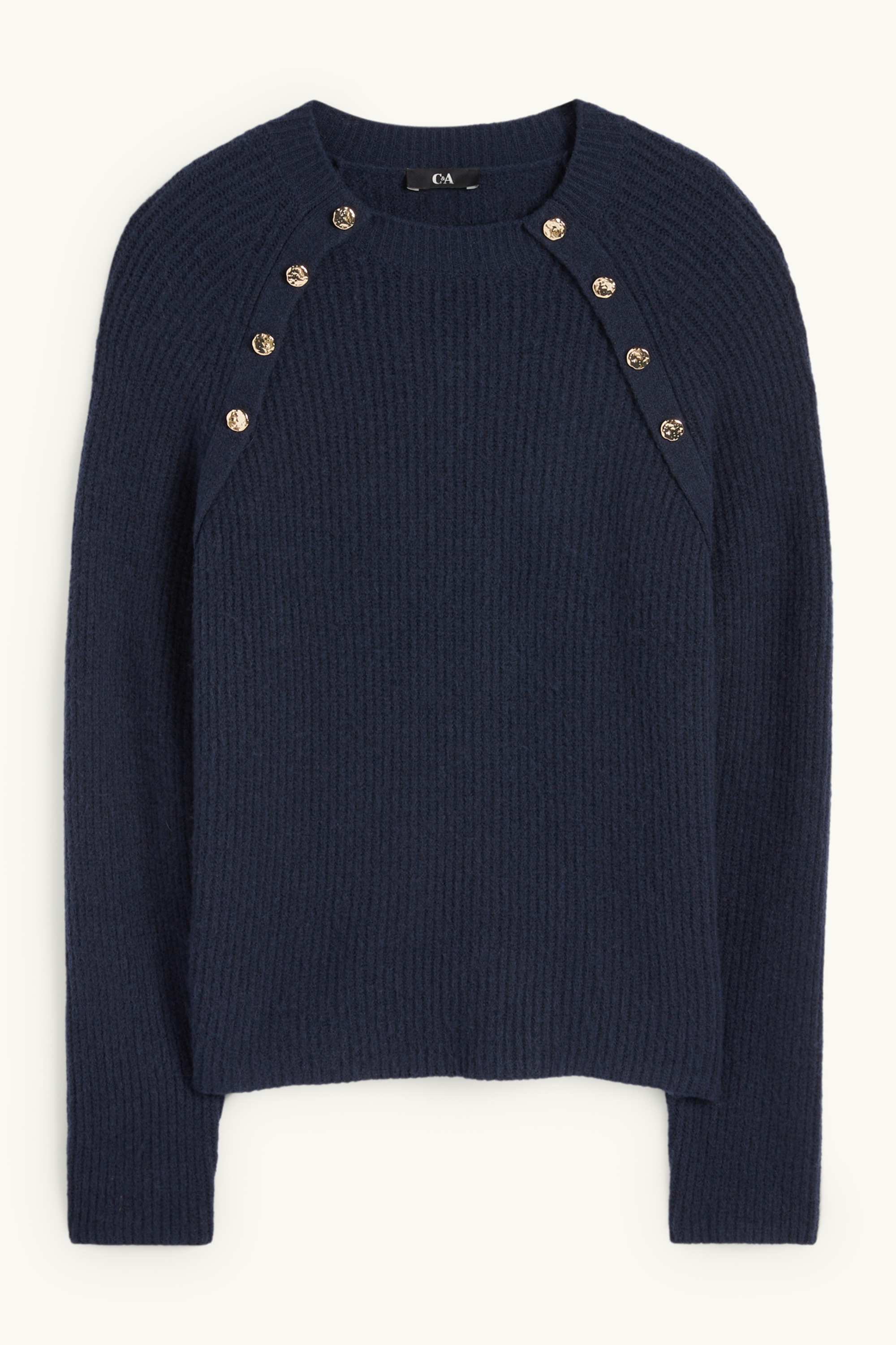 Jumper - ribbed dark blue