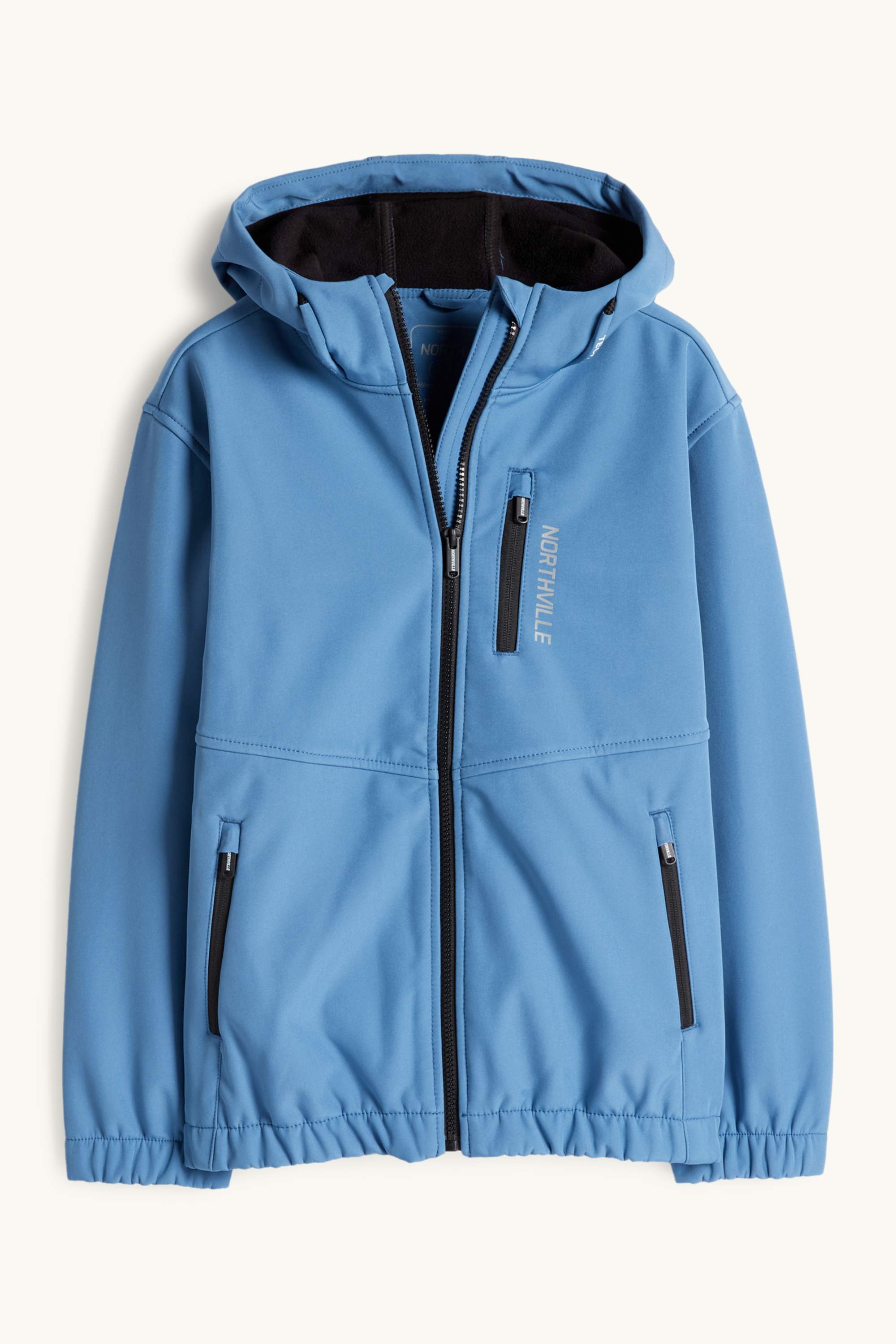 Softshell jacket with hood - waterproof blue