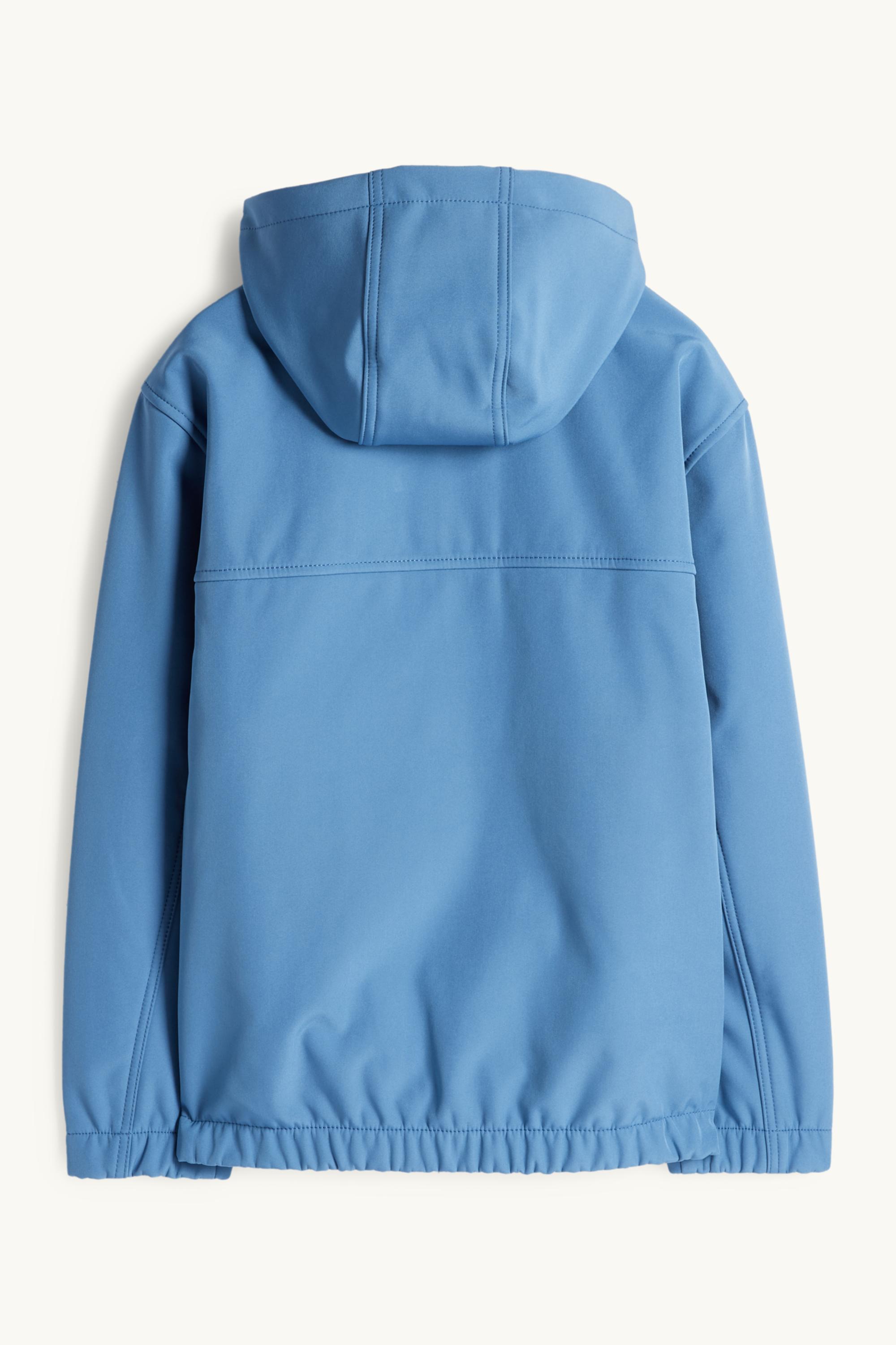 Softshell jacket with hood - waterproof blue