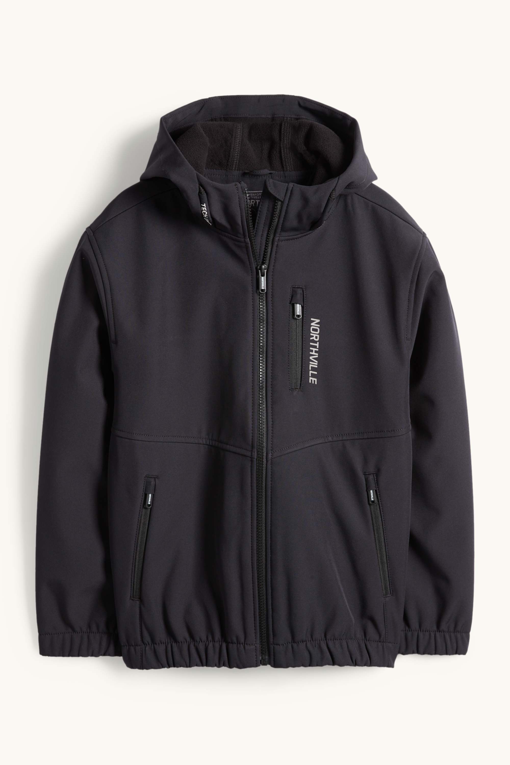Softshell jacket with hood - waterproof black