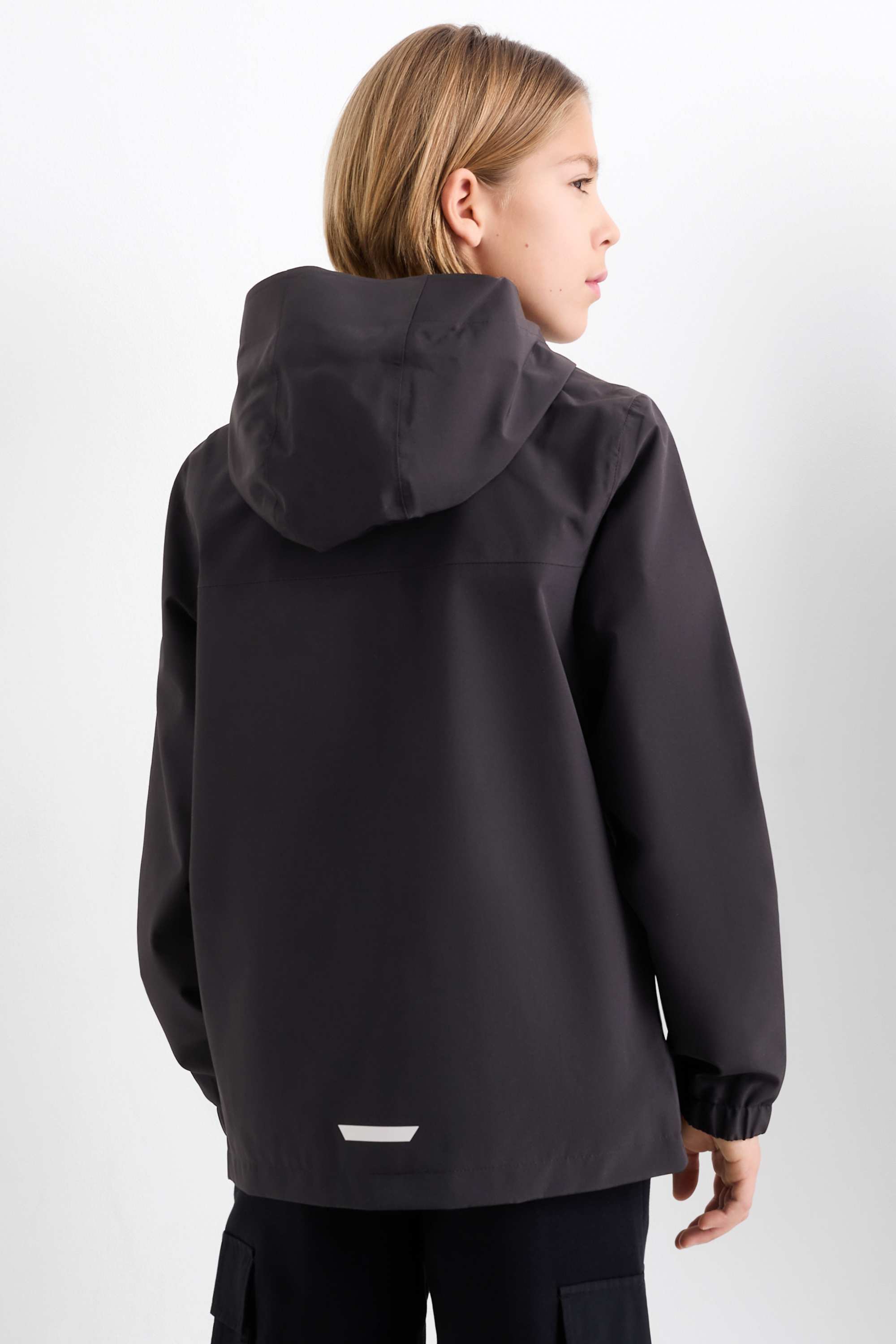 Rain jacket with hood - waterproof black